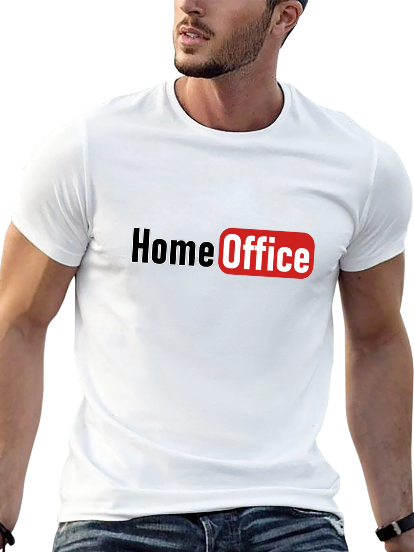 Home Office Graphic T-Shirt - Black Casual Tee