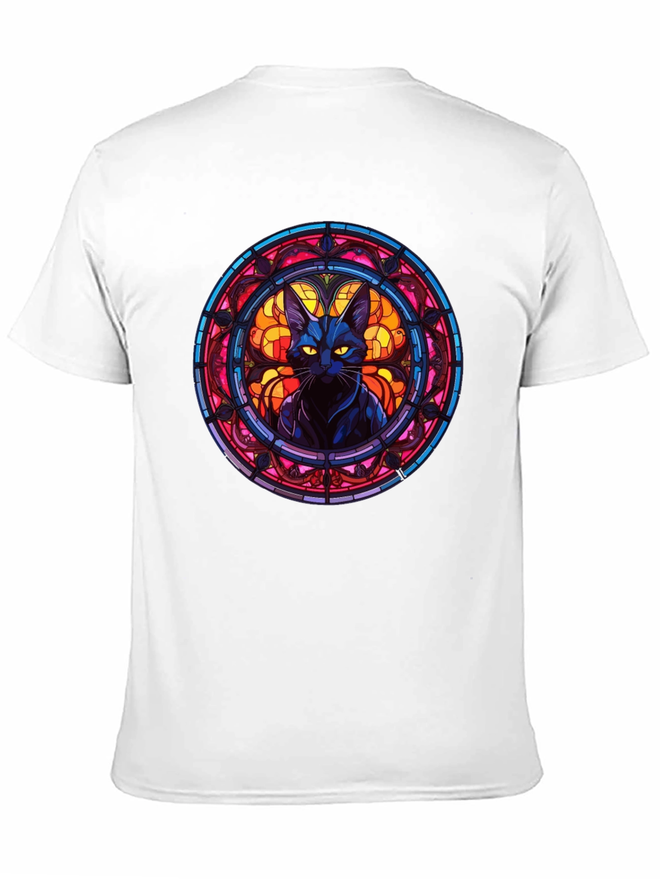 Stained Glass Cat Graphic T-Shirt