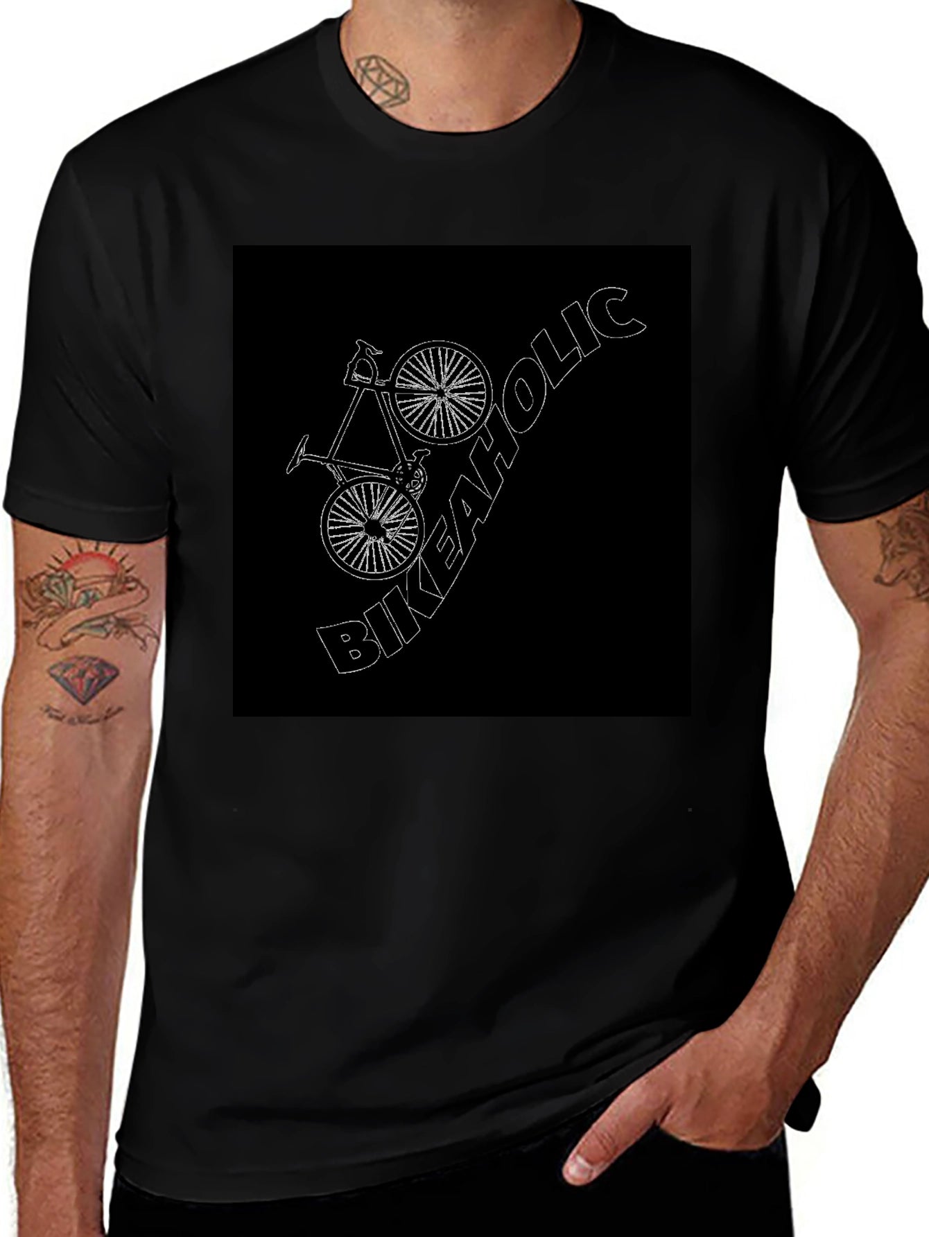Bikeaholic Black T-Shirt - Cycling Enthusiast