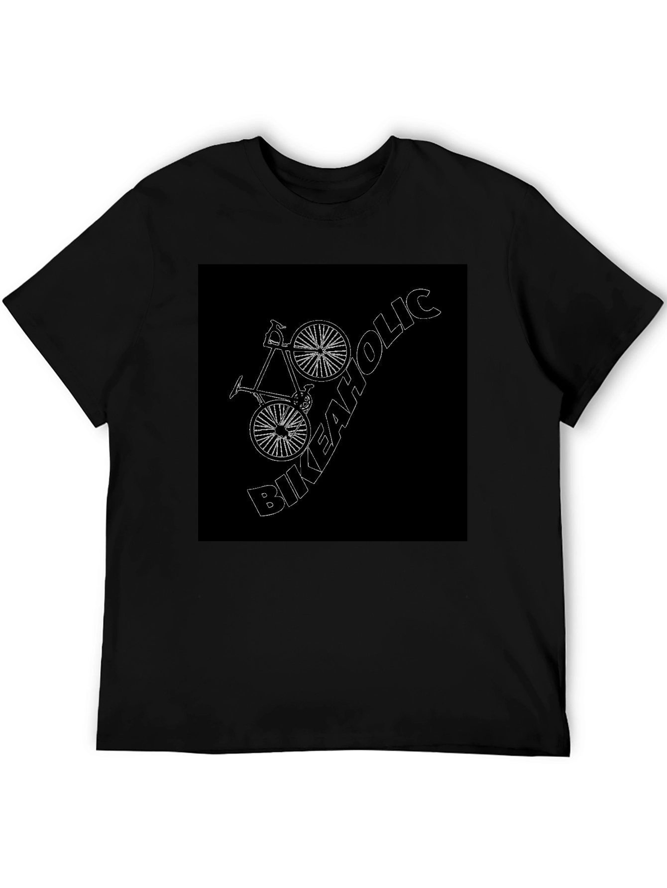 Bikeaholic Black T-Shirt - Cycling Enthusiast