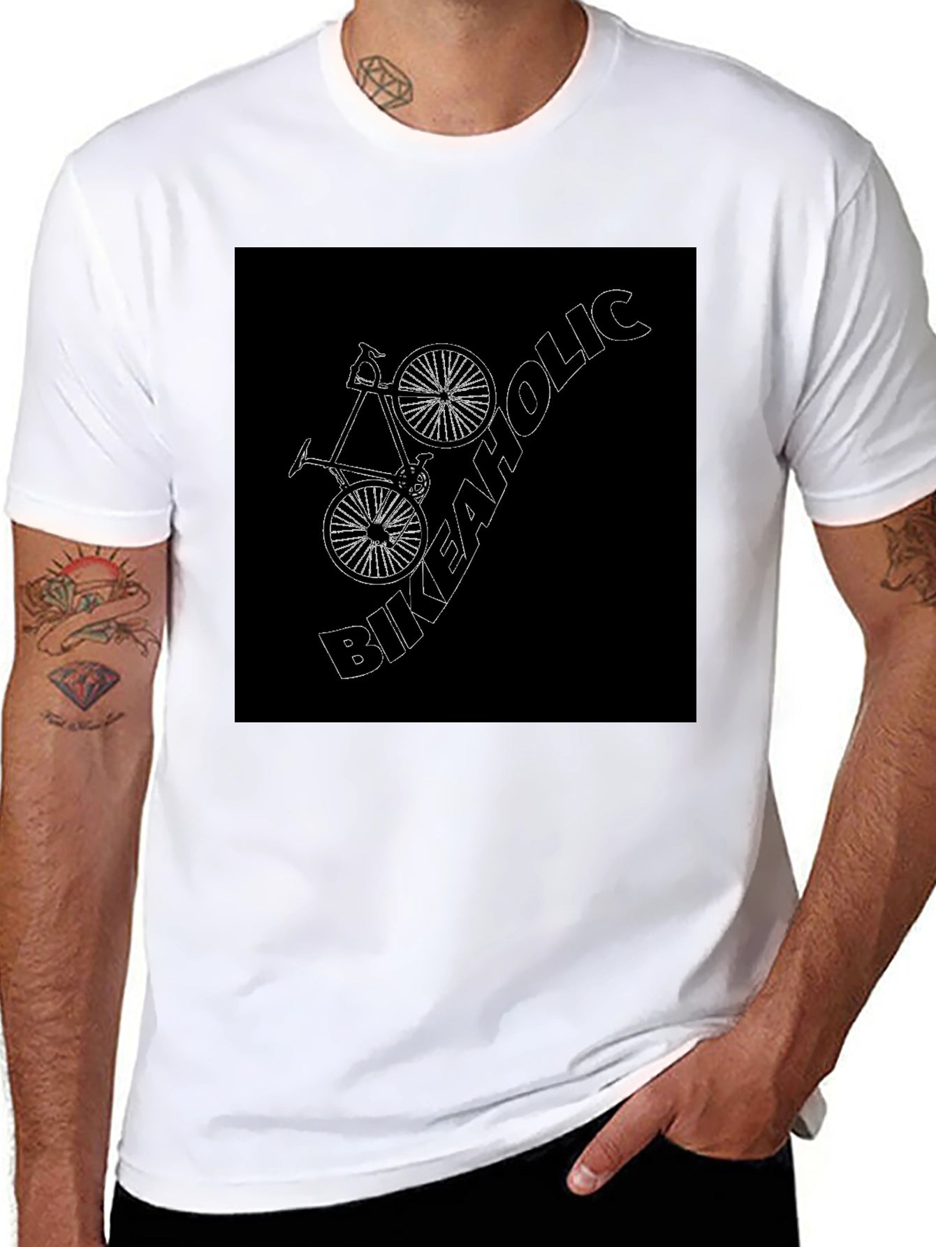 Bikeaholic Black T-Shirt - Cycling Enthusiast
