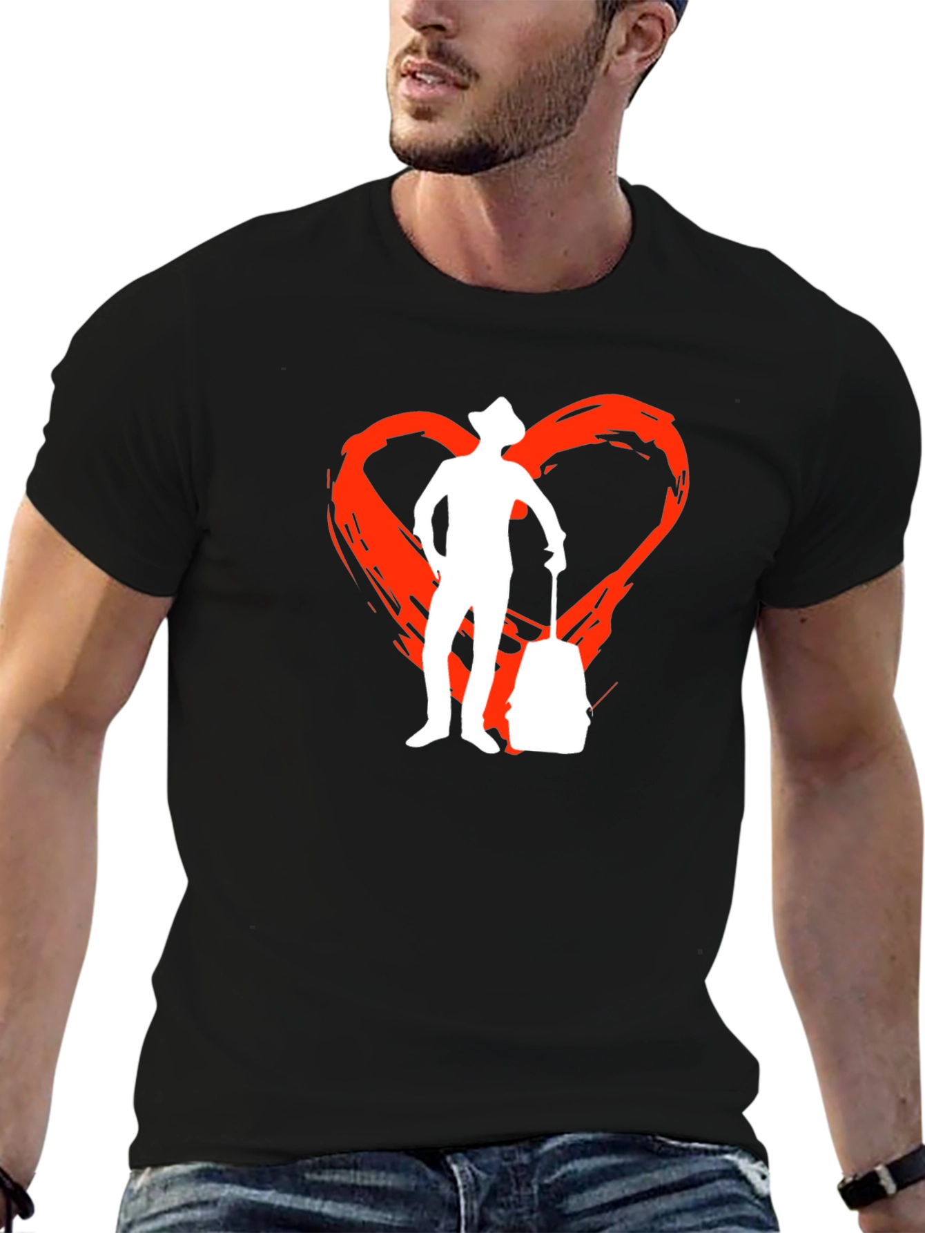 Travelers Heart Tee - Black Graphic T-Shirt