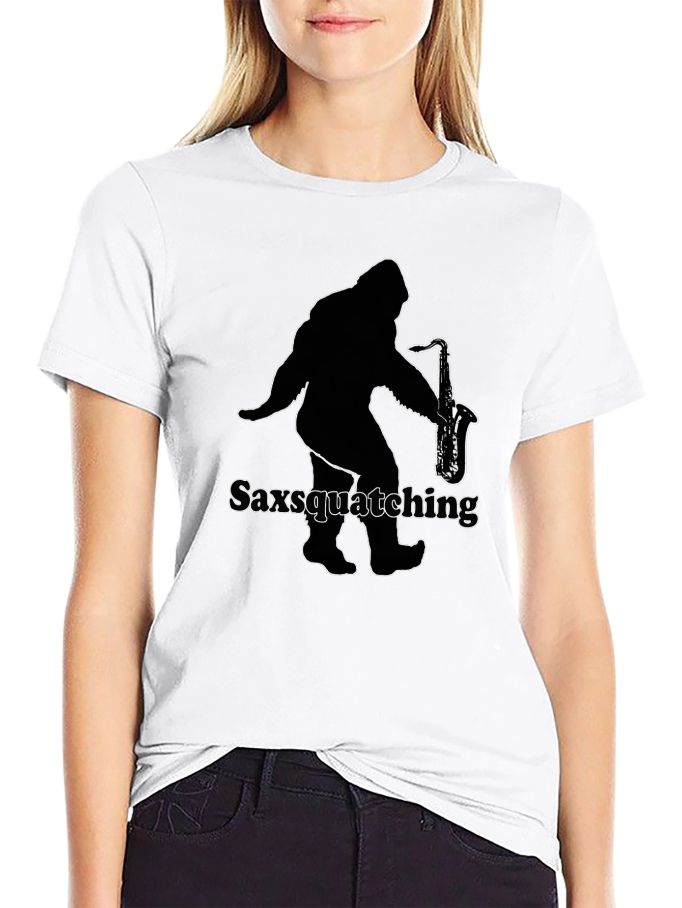 Saxsquatching Black T-Shirt