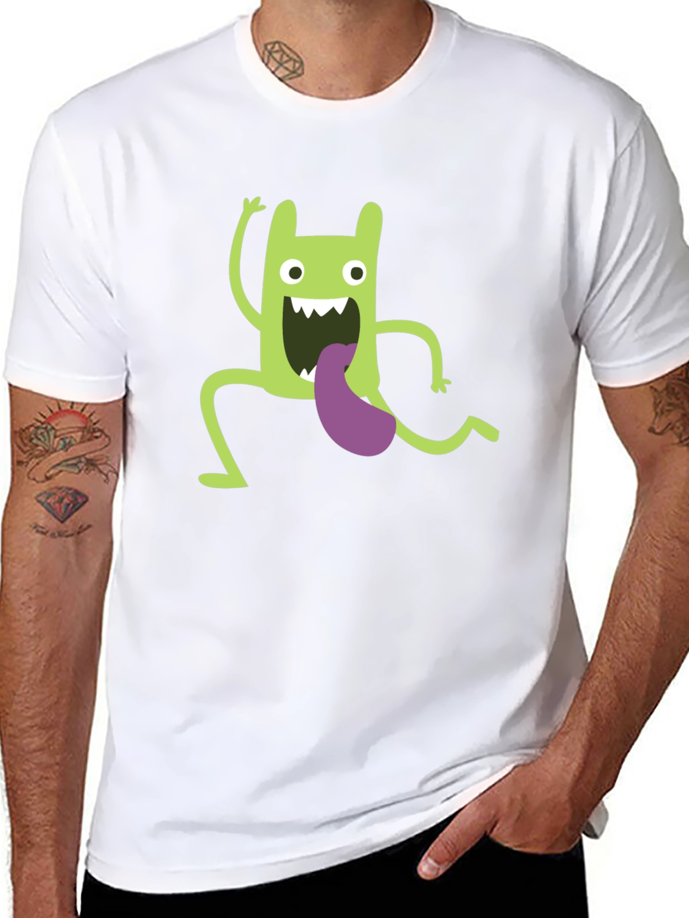 Funny Green Monster Graphic T-Shirt