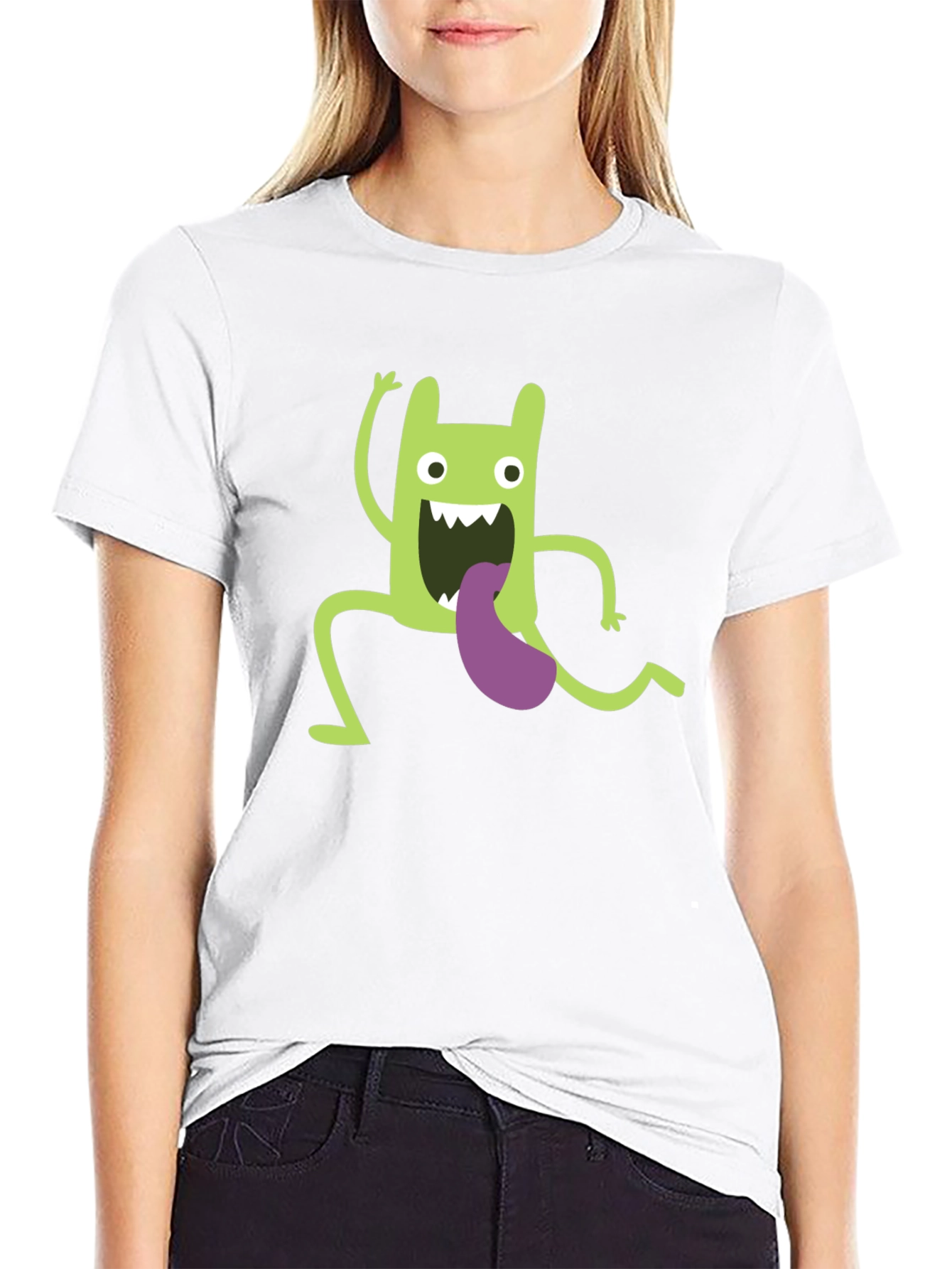 Funny Green Monster Graphic T-Shirt