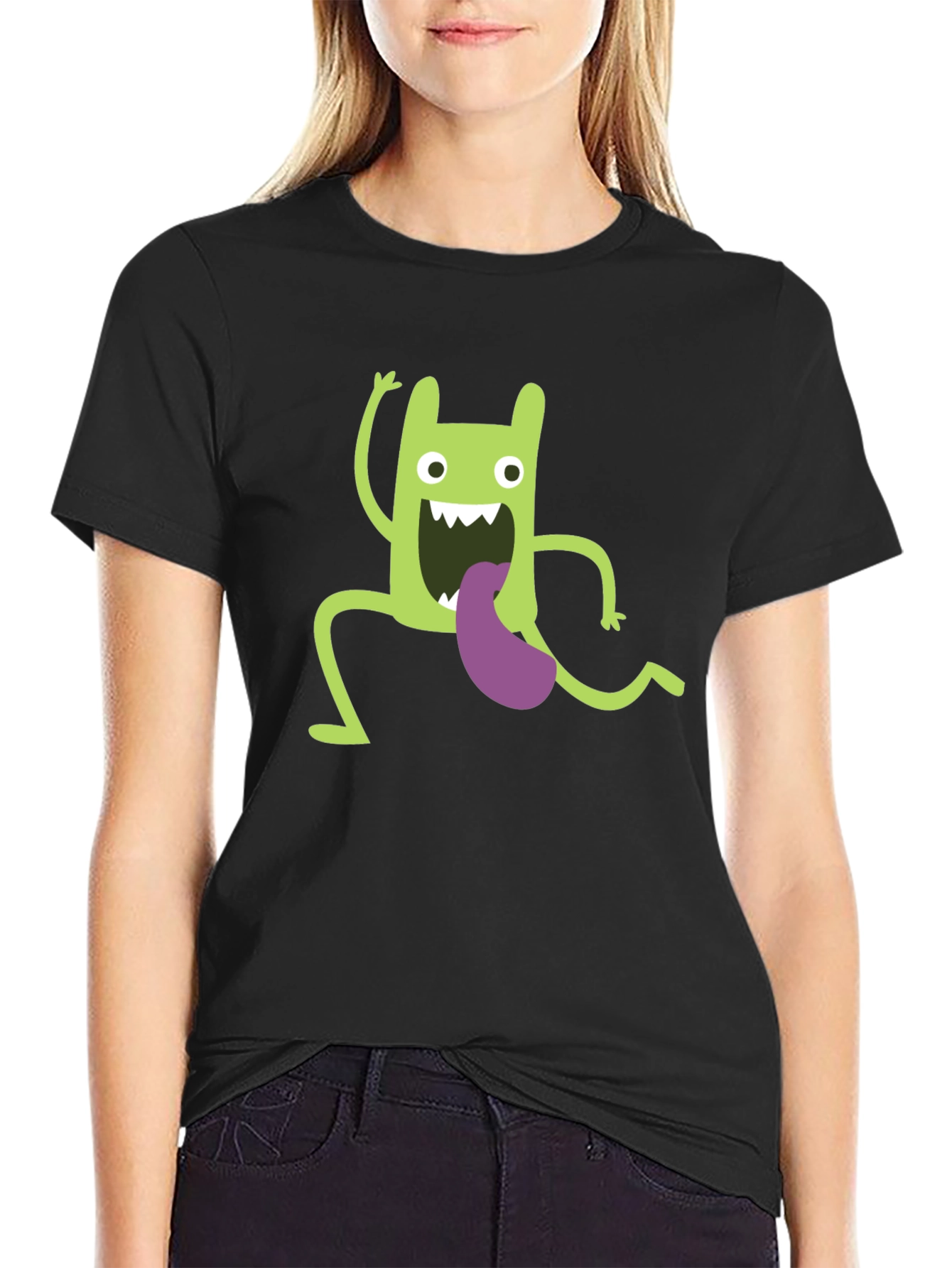 Funny Green Monster Graphic T-Shirt