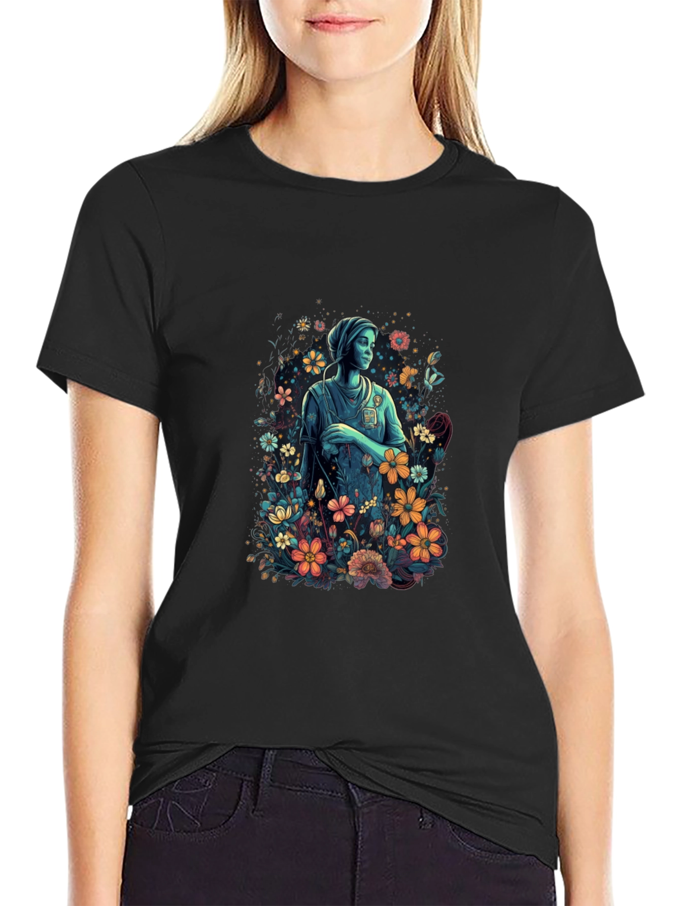 Floral Nurse Unisex T-Shirt