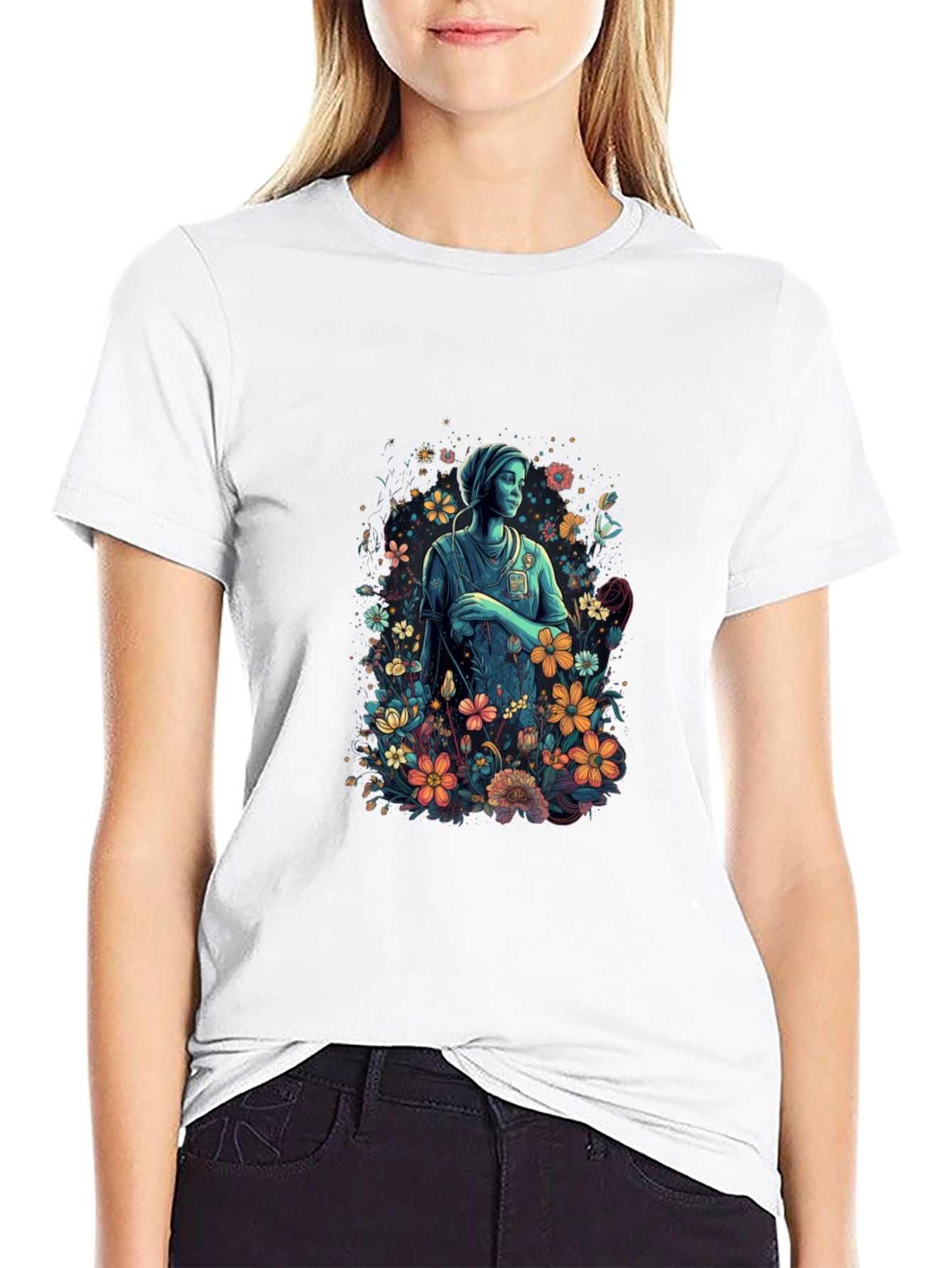 Floral Nurse Unisex T-Shirt