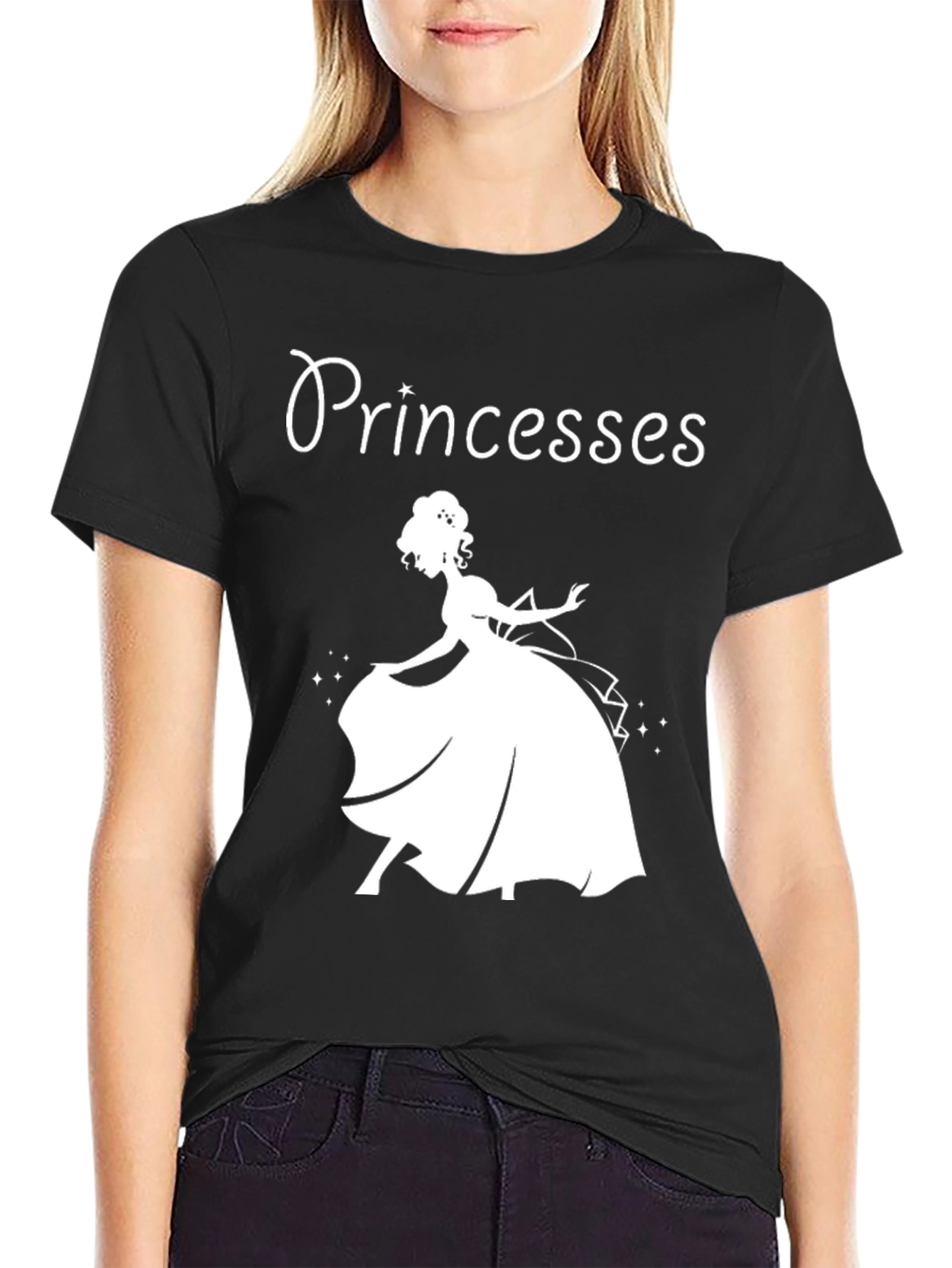 Princess Silhouette Graphic Tee - Black