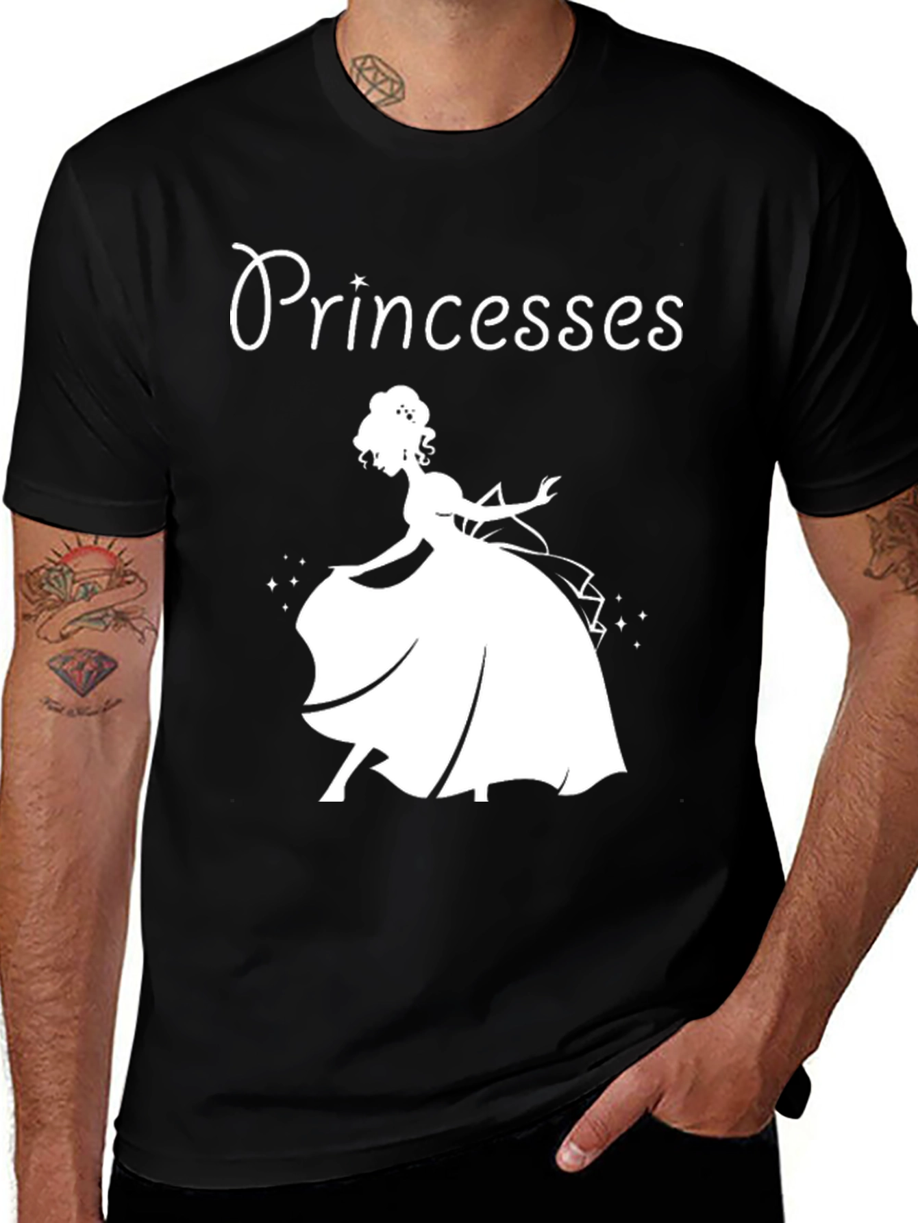 Princess Silhouette Graphic Tee - Black