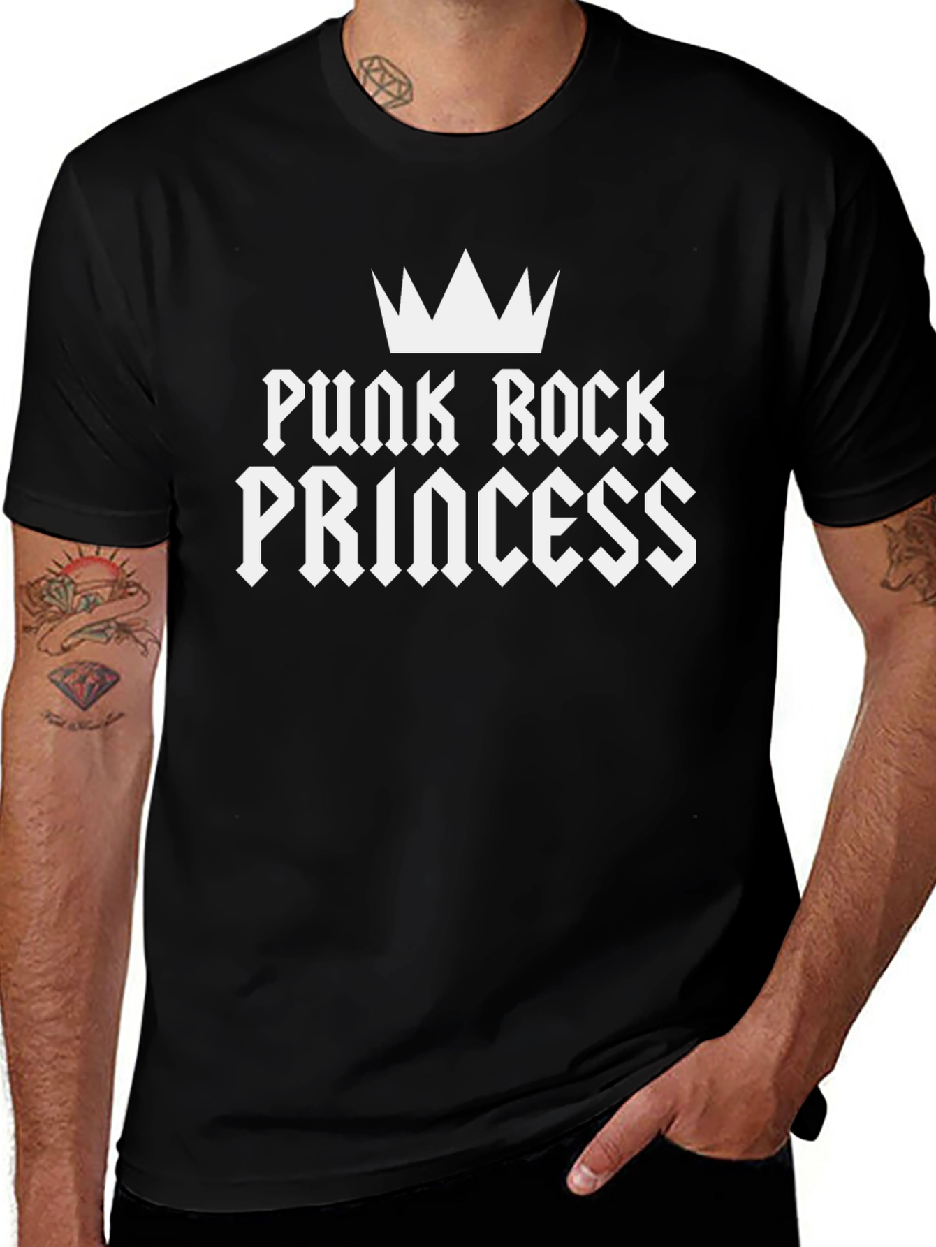 Punk Rock Princess Black Graphic Tee