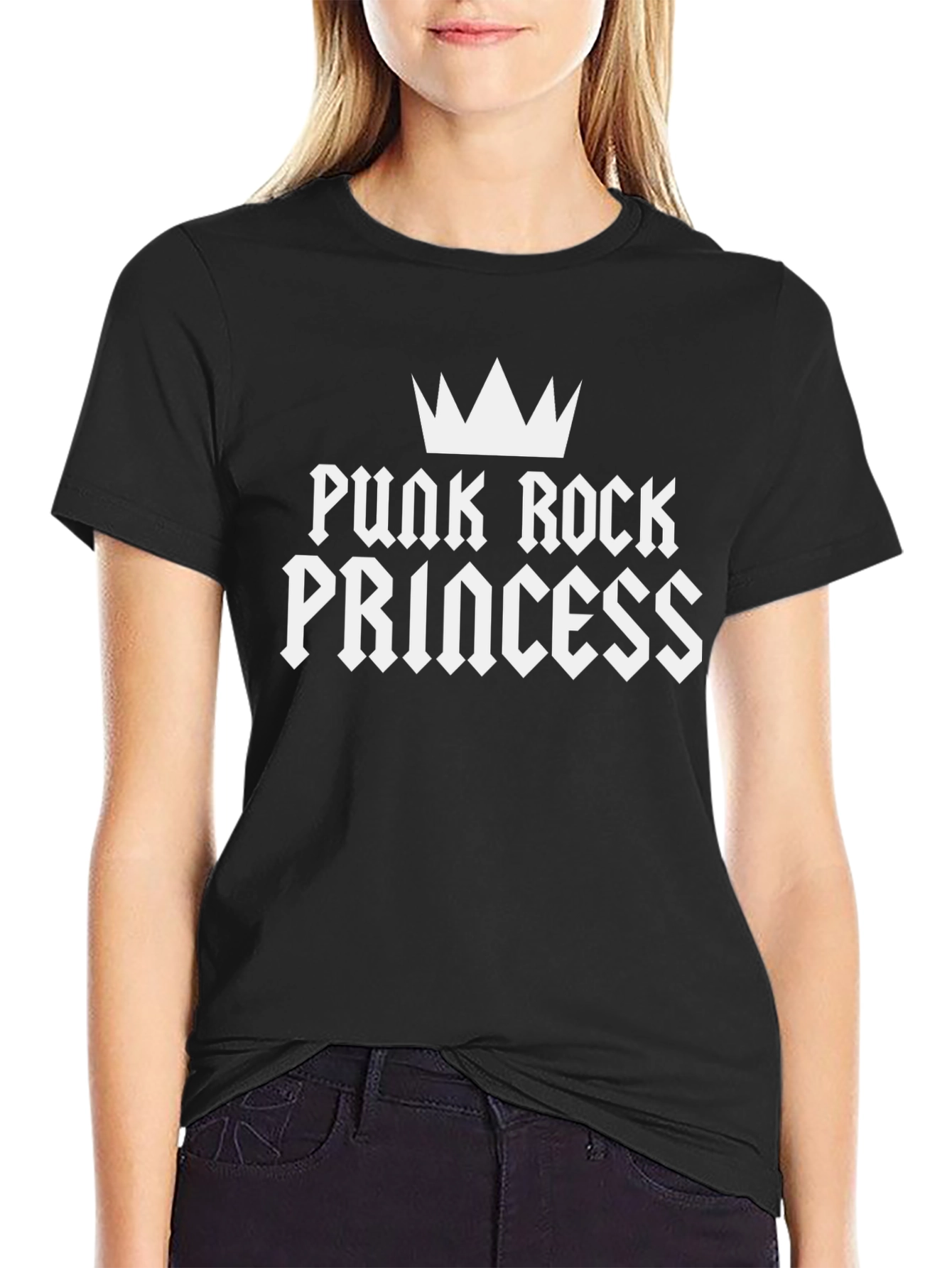 Punk Rock Princess Black Graphic Tee