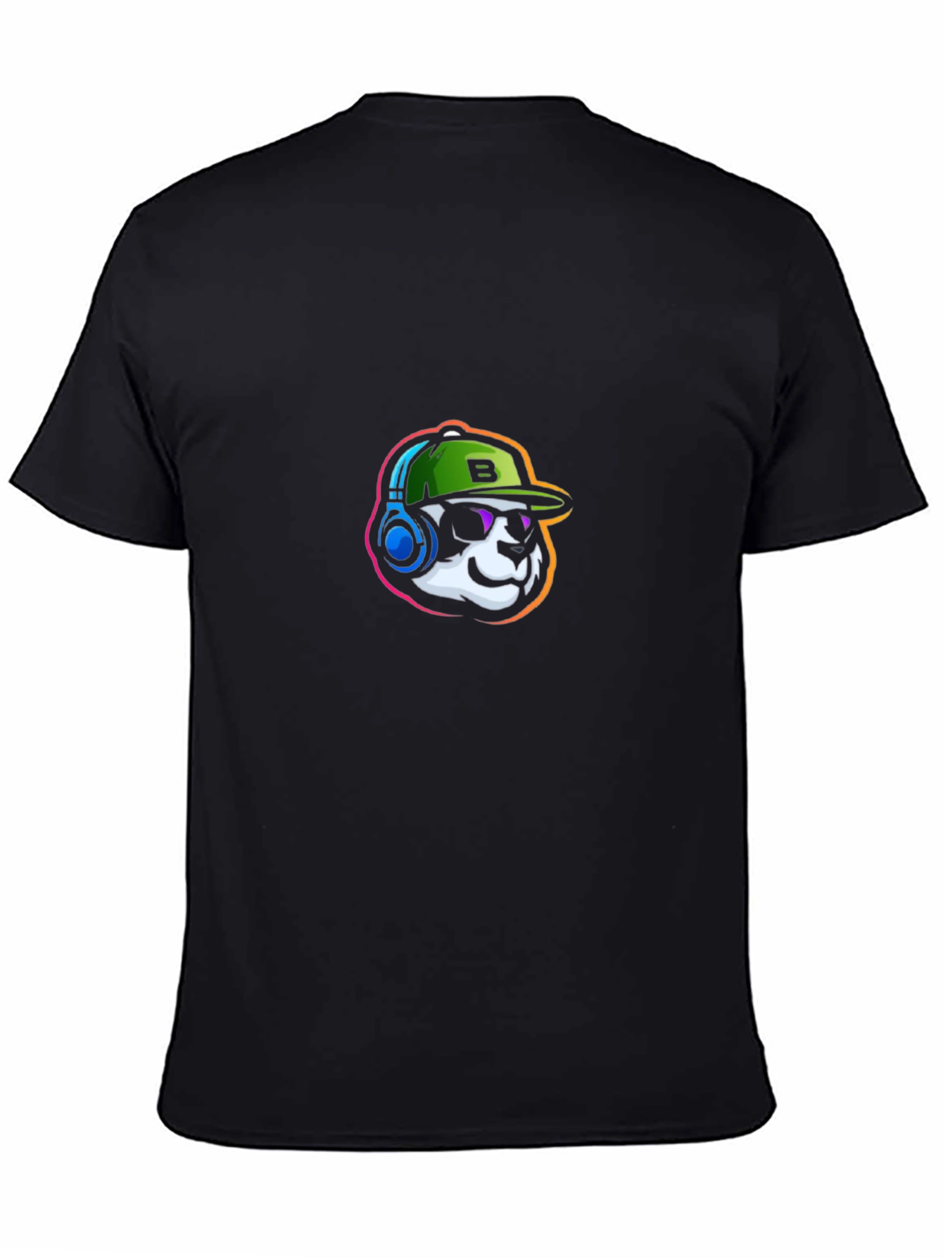 Cool Panda Gamer Graphic Tee - Black