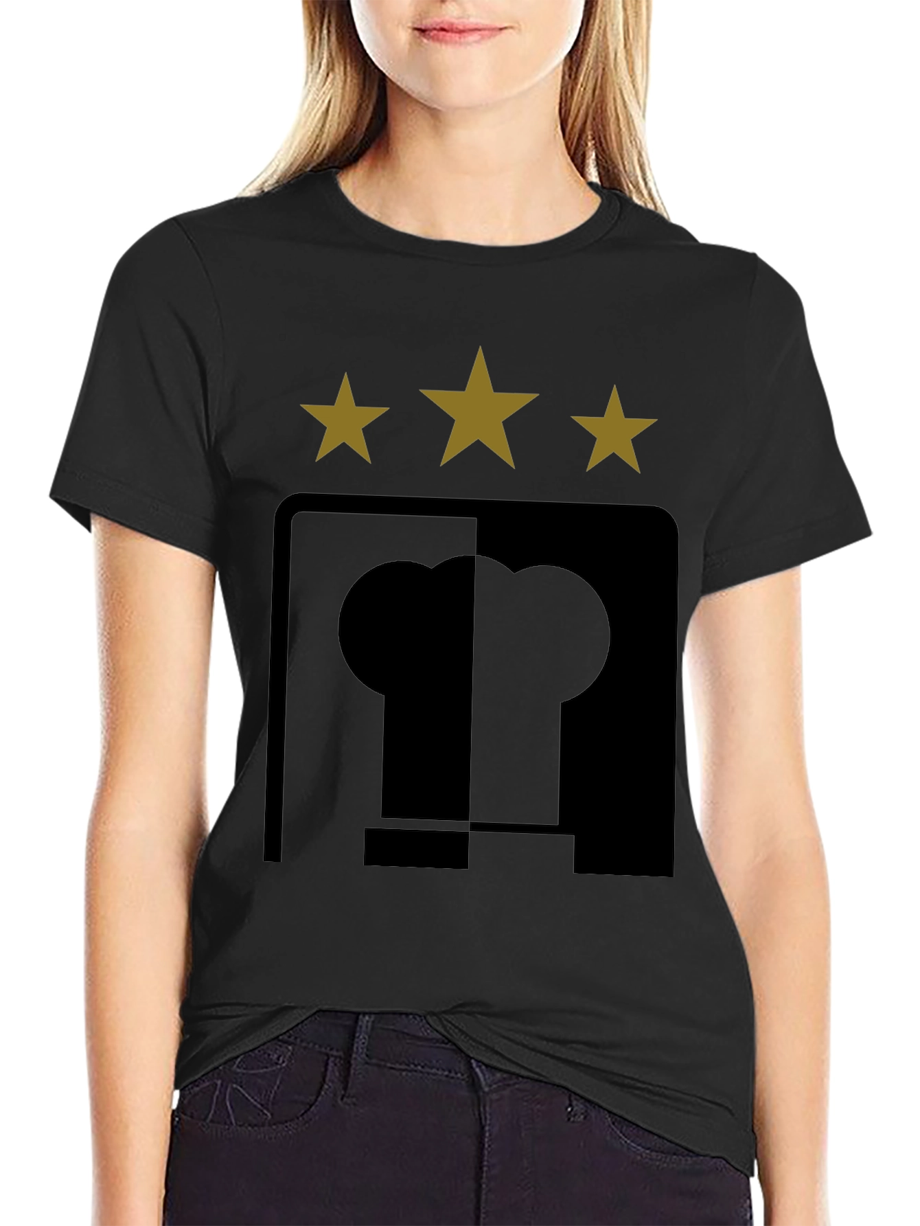 Stylish Black T-Shirt with Unique Star & Symbol Design