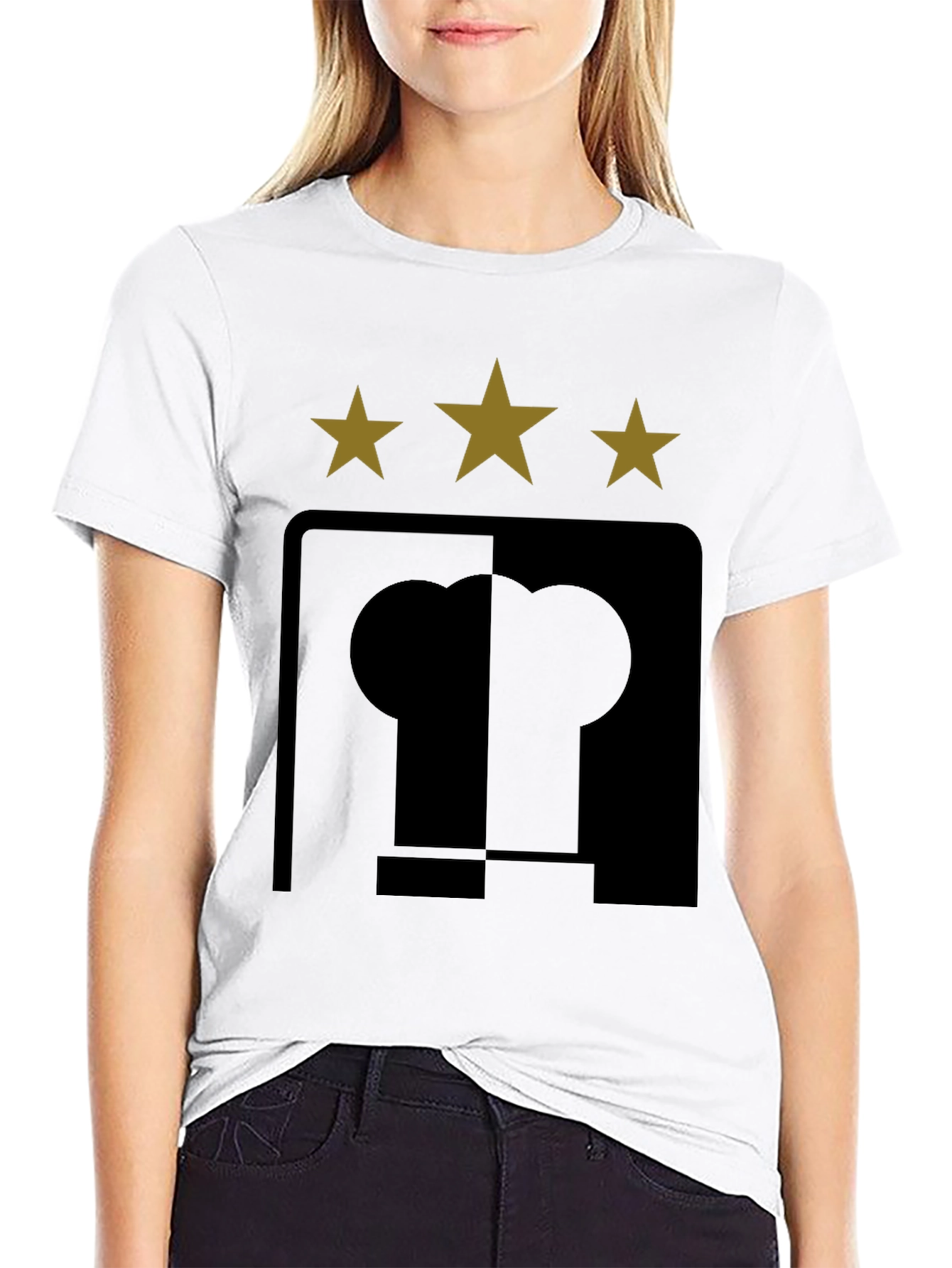 Stylish Black T-Shirt with Unique Star & Symbol Design