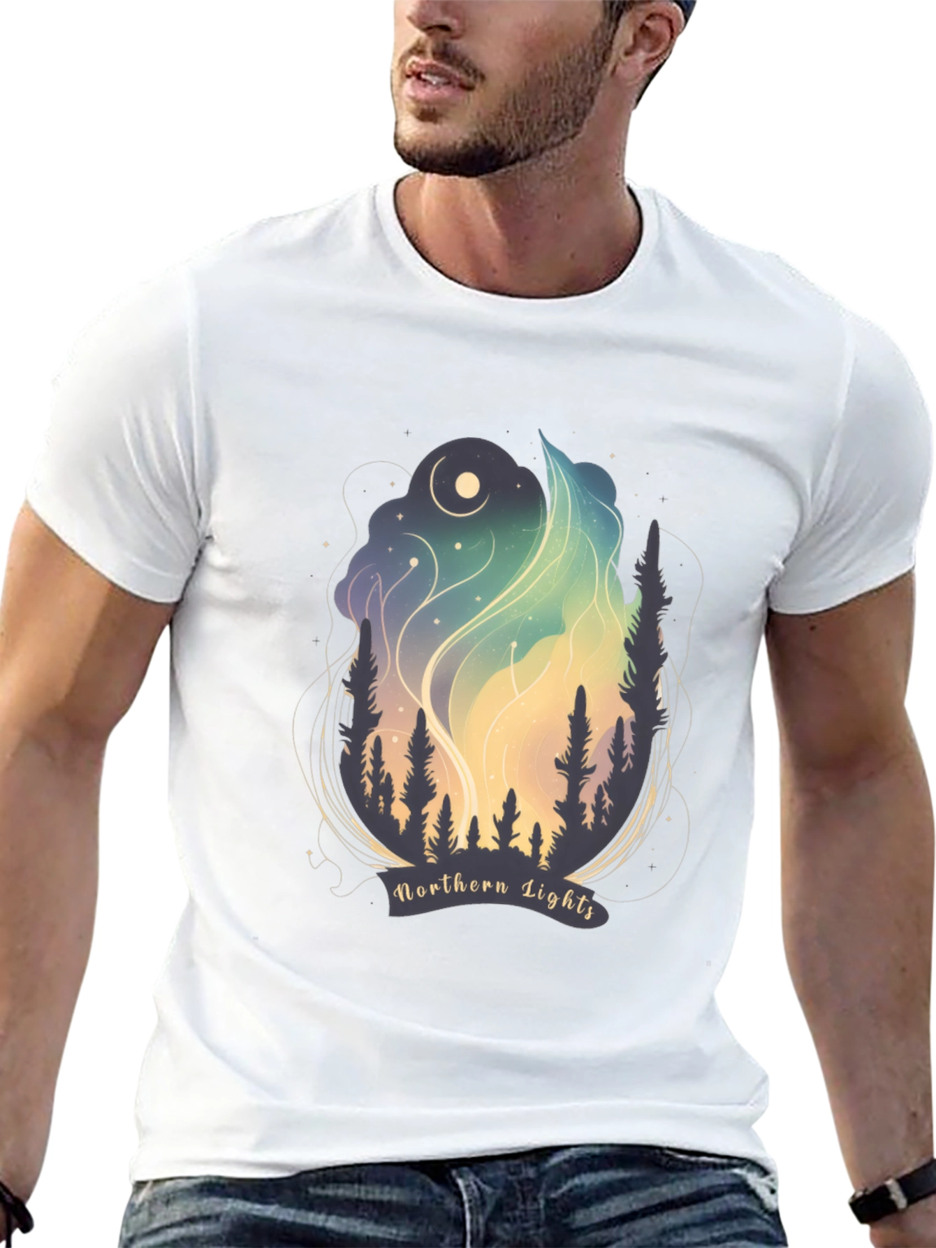 Northern Lights Graphic Tee - Black
