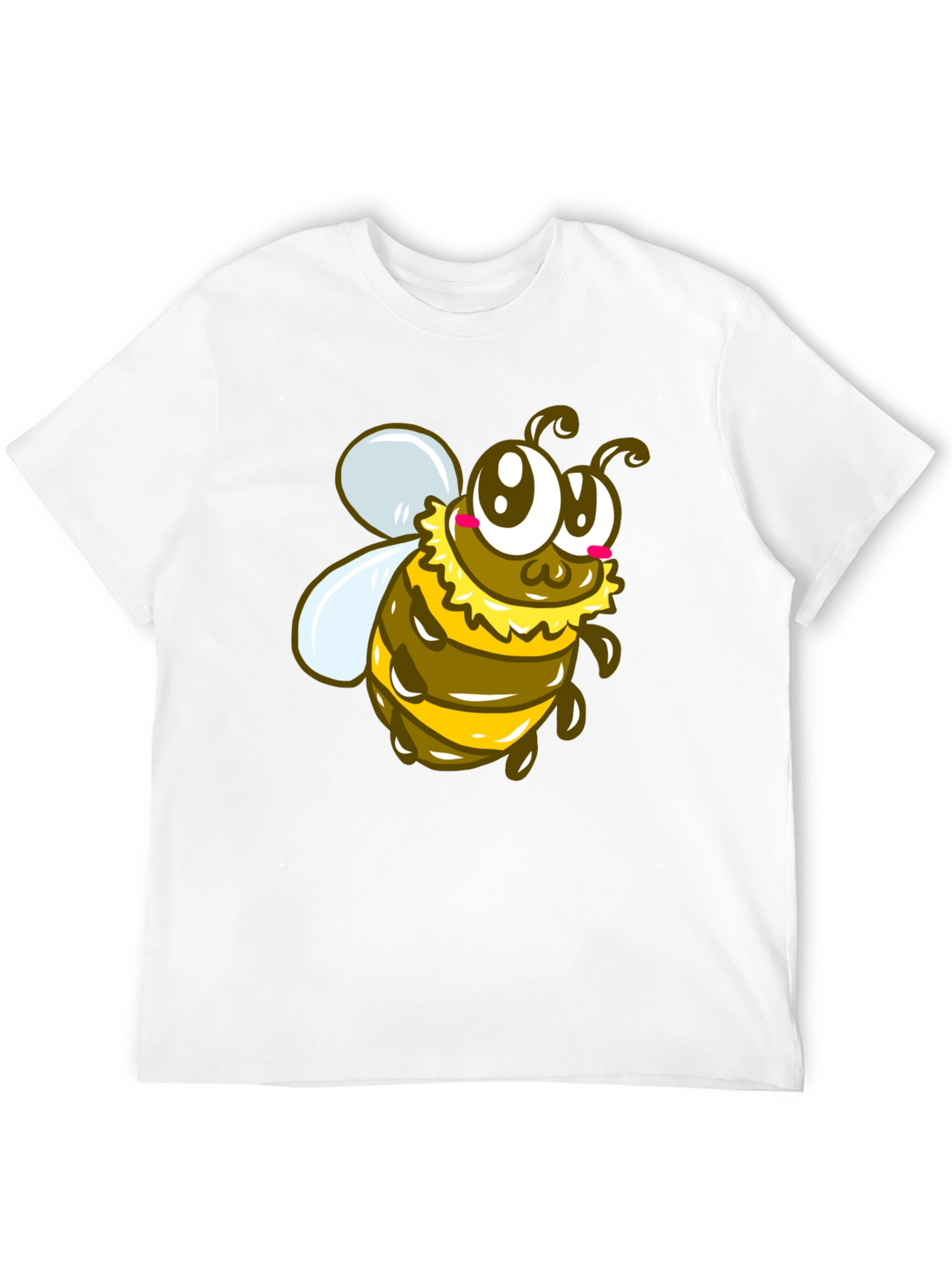Cute Cartoon Bee Graphic Black T-Shirt