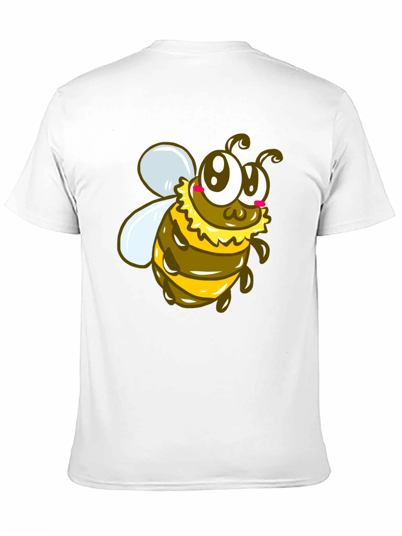 Cute Cartoon Bee Graphic Black T-Shirt