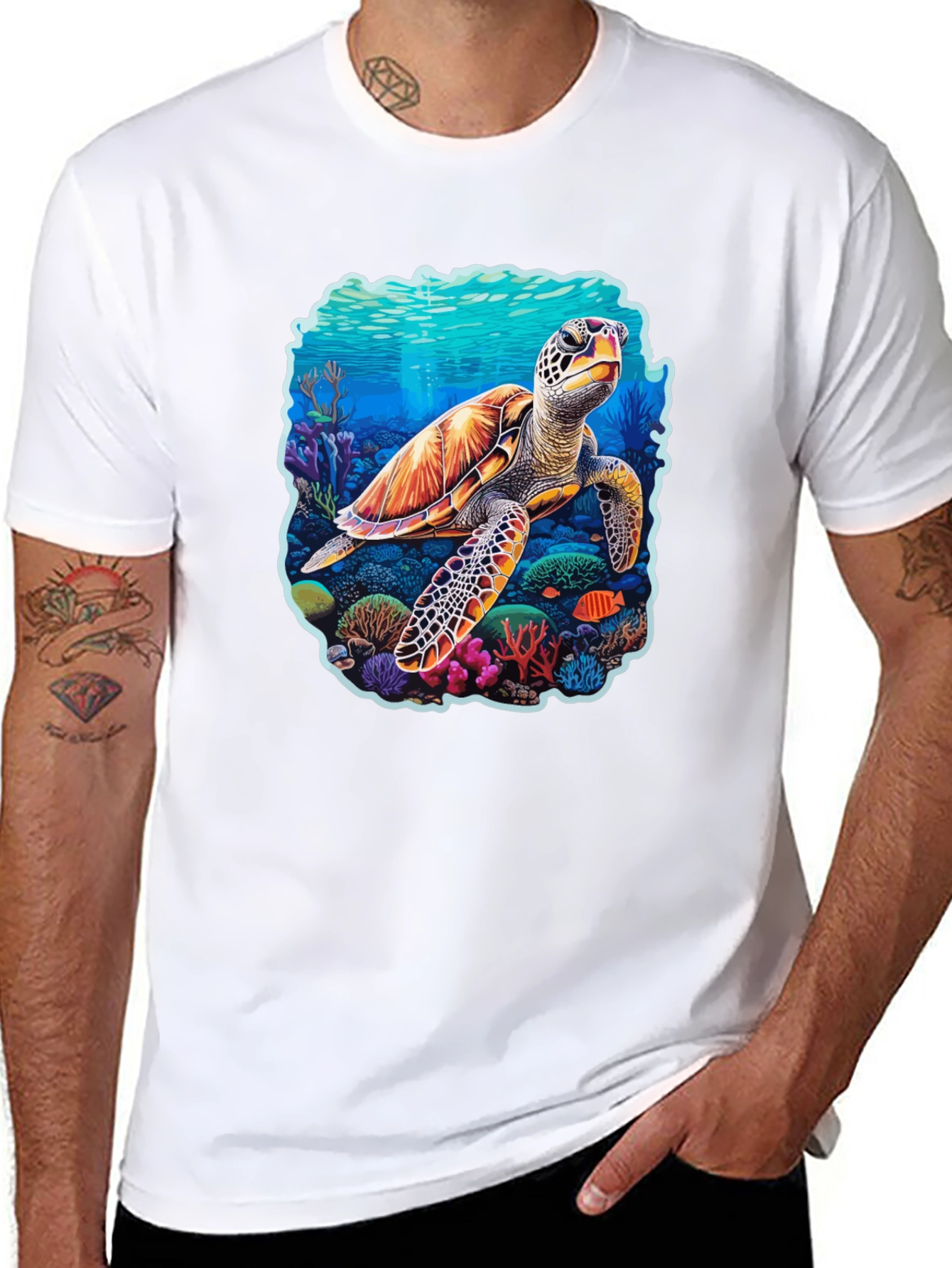 Sea Turtle Graphic Tee - Black