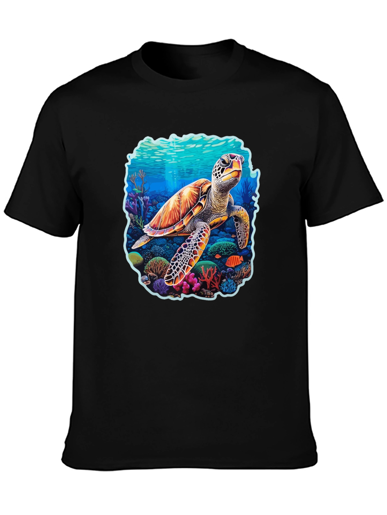 Sea Turtle Graphic Tee - Black