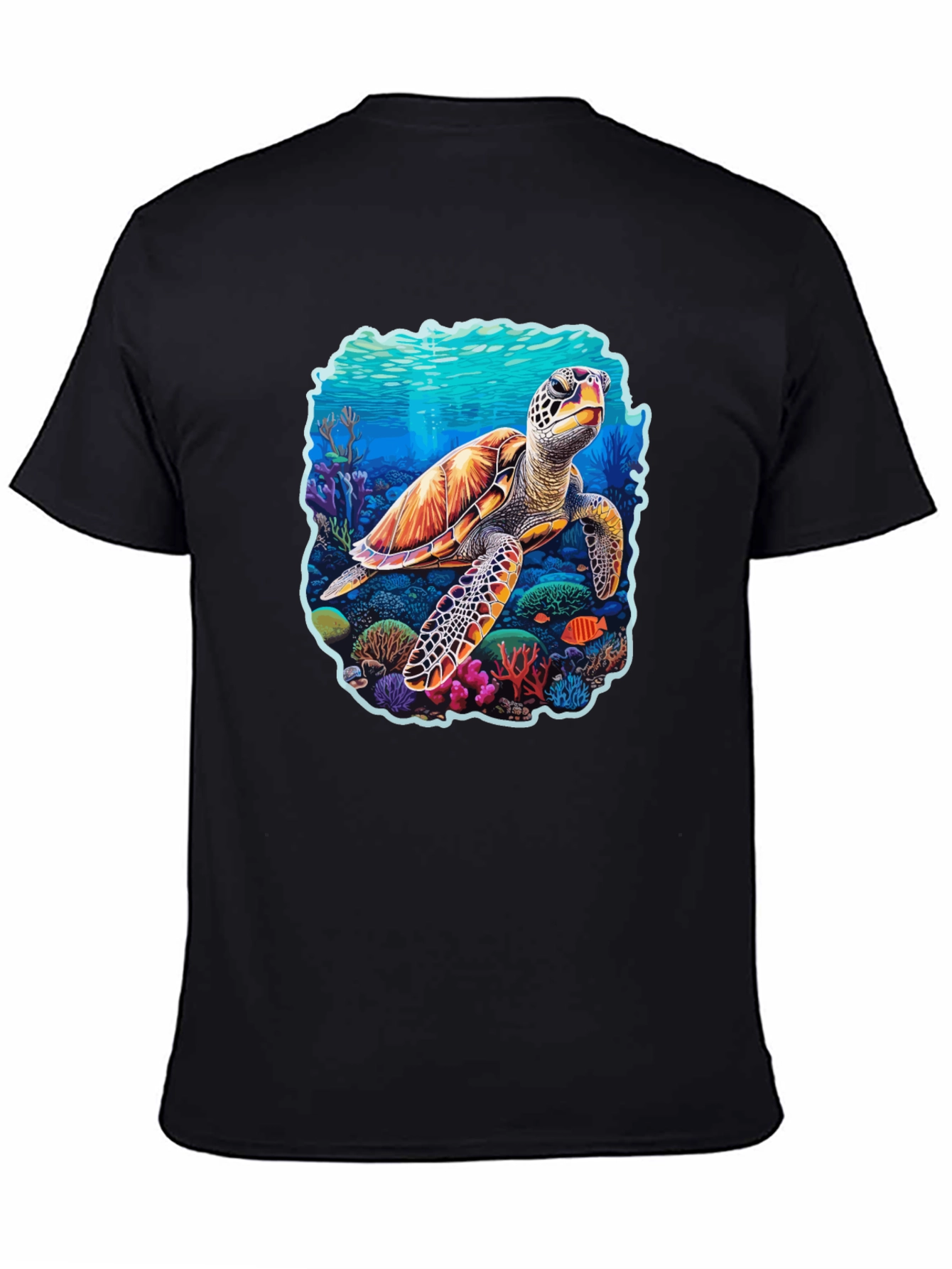 Sea Turtle Graphic Tee - Black