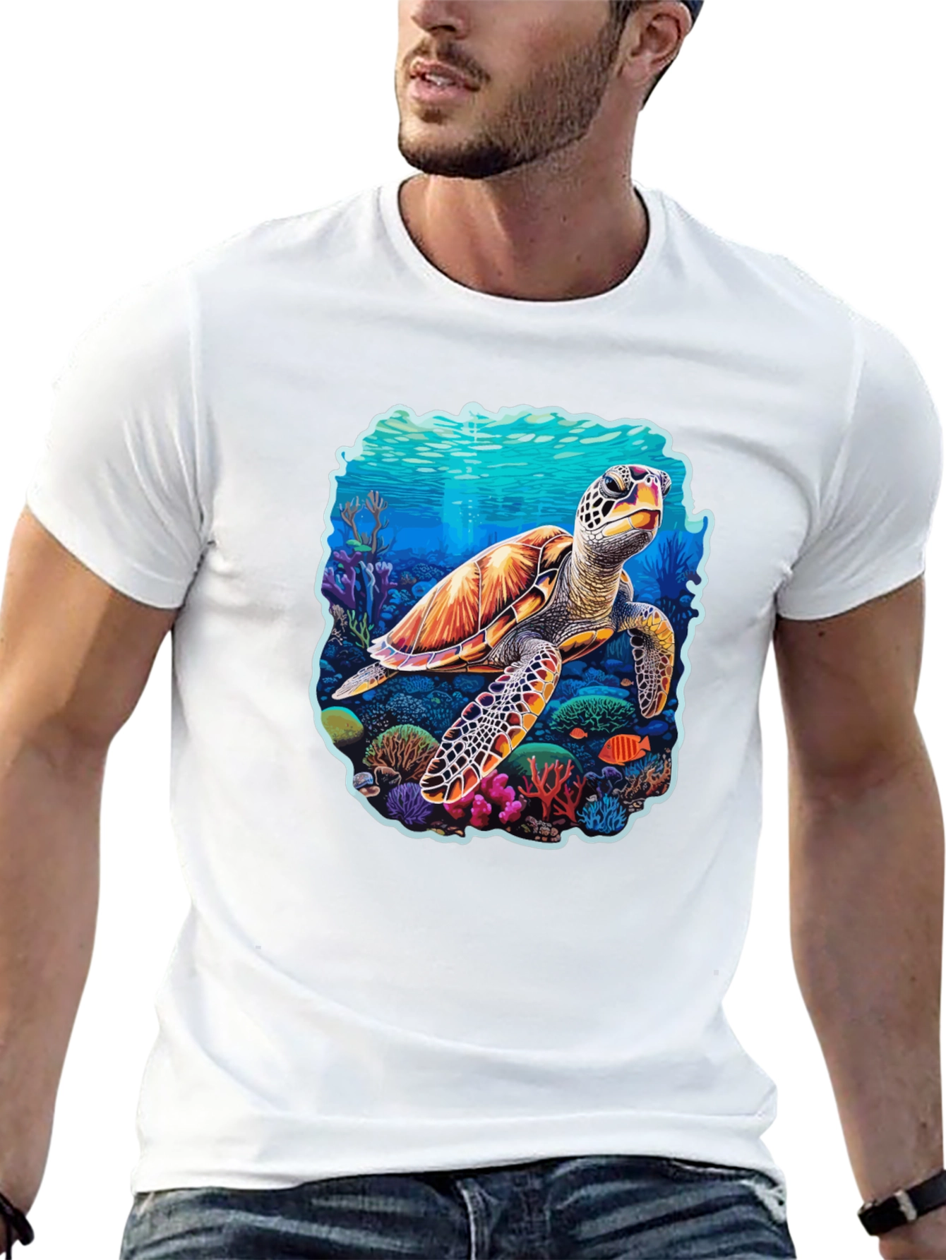 Sea Turtle Graphic Tee - Black