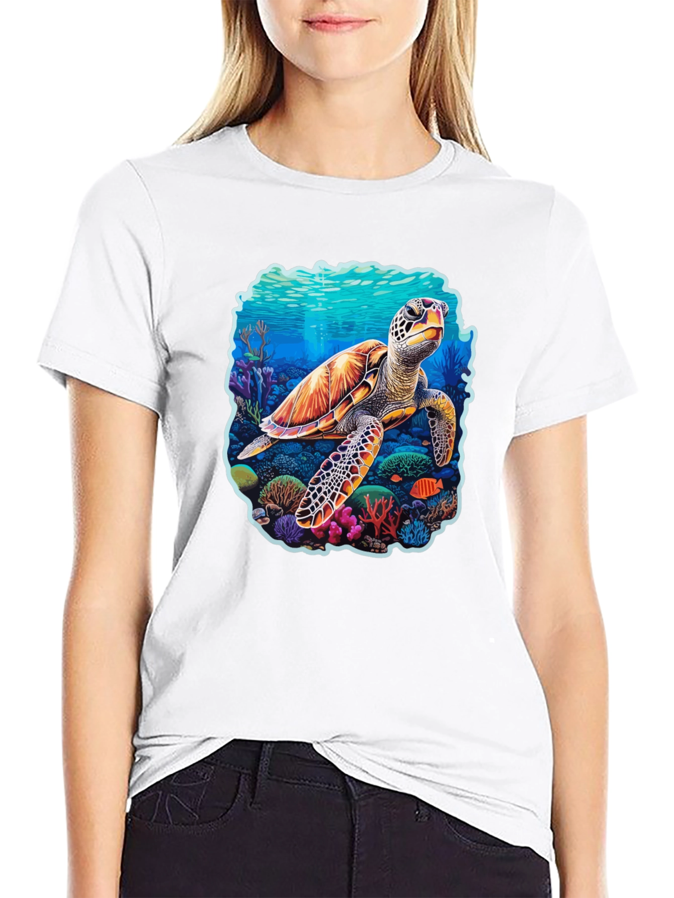 Sea Turtle Graphic Tee - Black