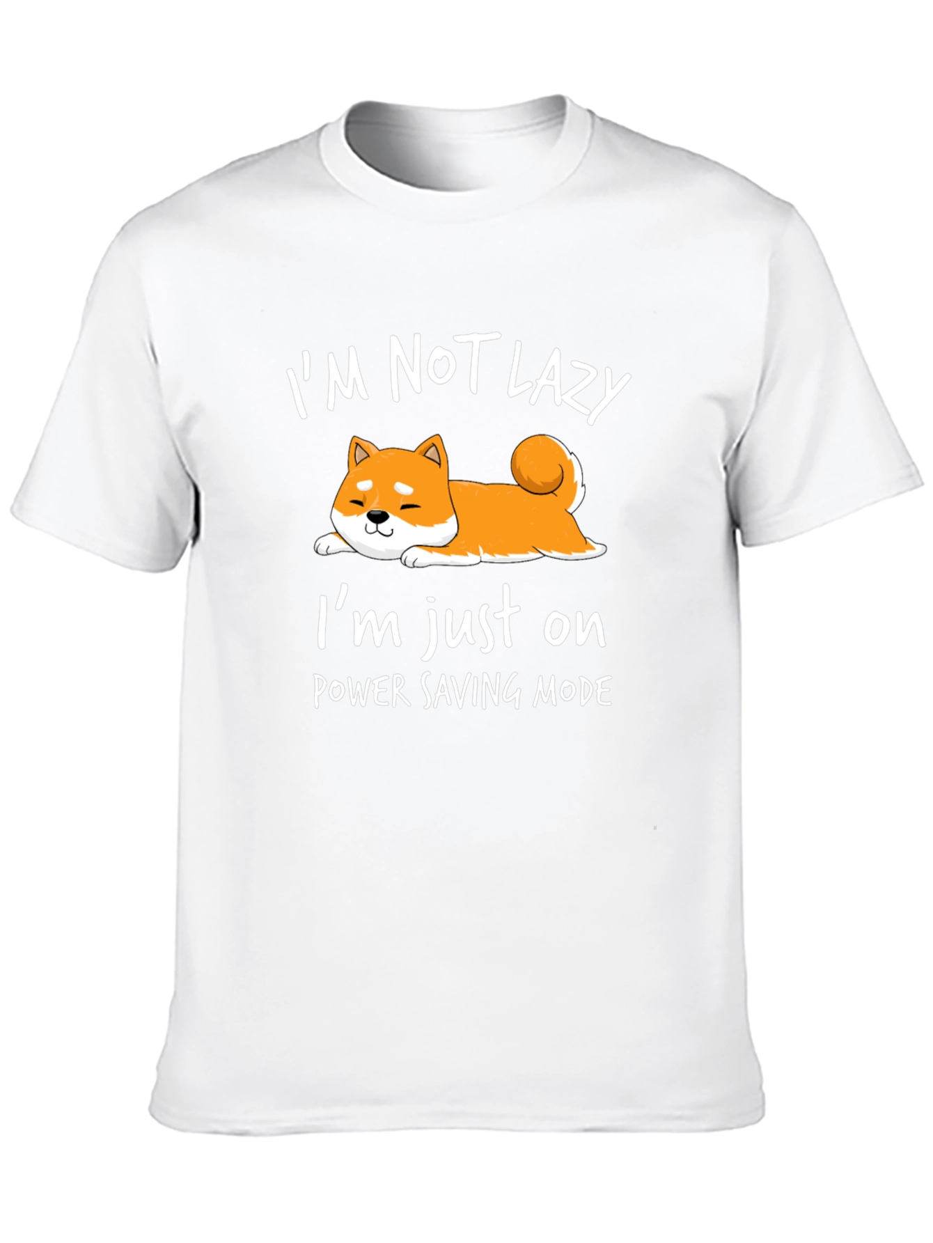 Lazy Shiba Inu Power Saving Mode Graphic Tee