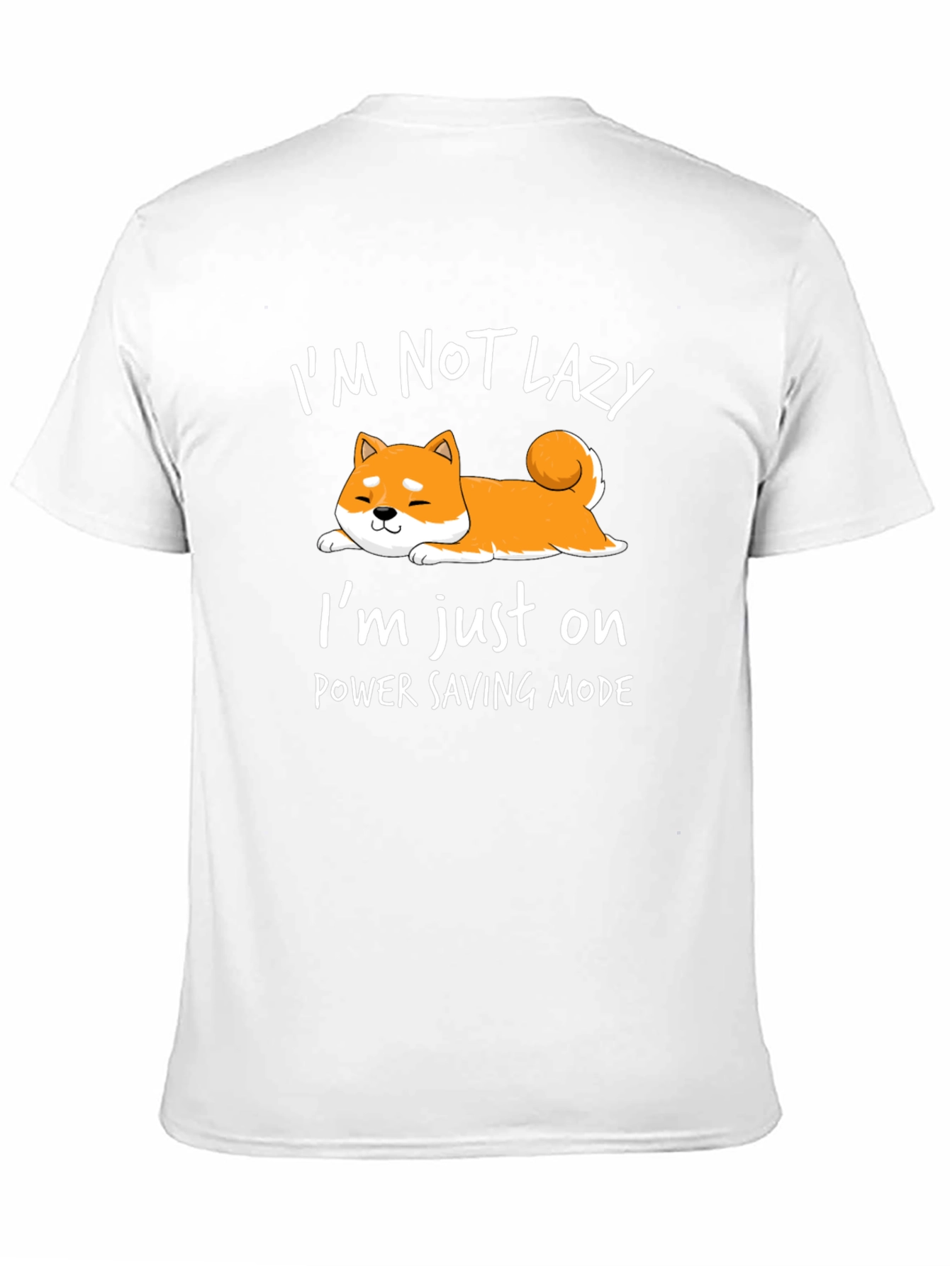 Lazy Shiba Inu Power Saving Mode Graphic Tee
