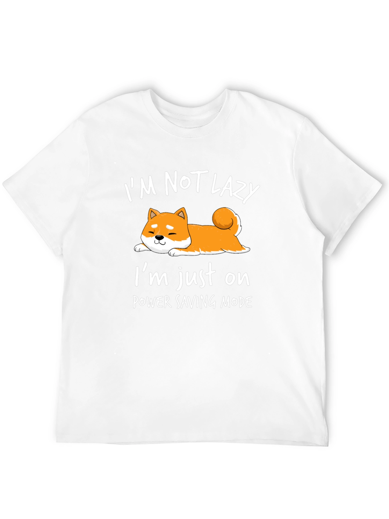 Lazy Shiba Inu Power Saving Mode Graphic Tee