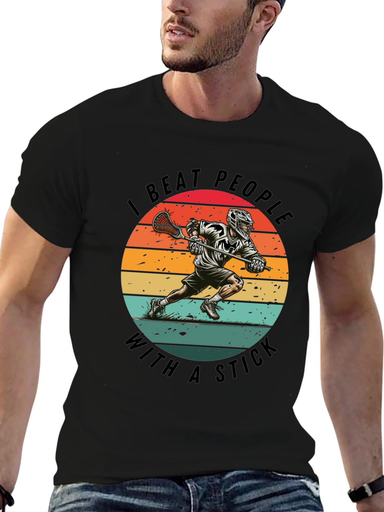 Lacrosse T-Shirt - I Beat People With A Stick