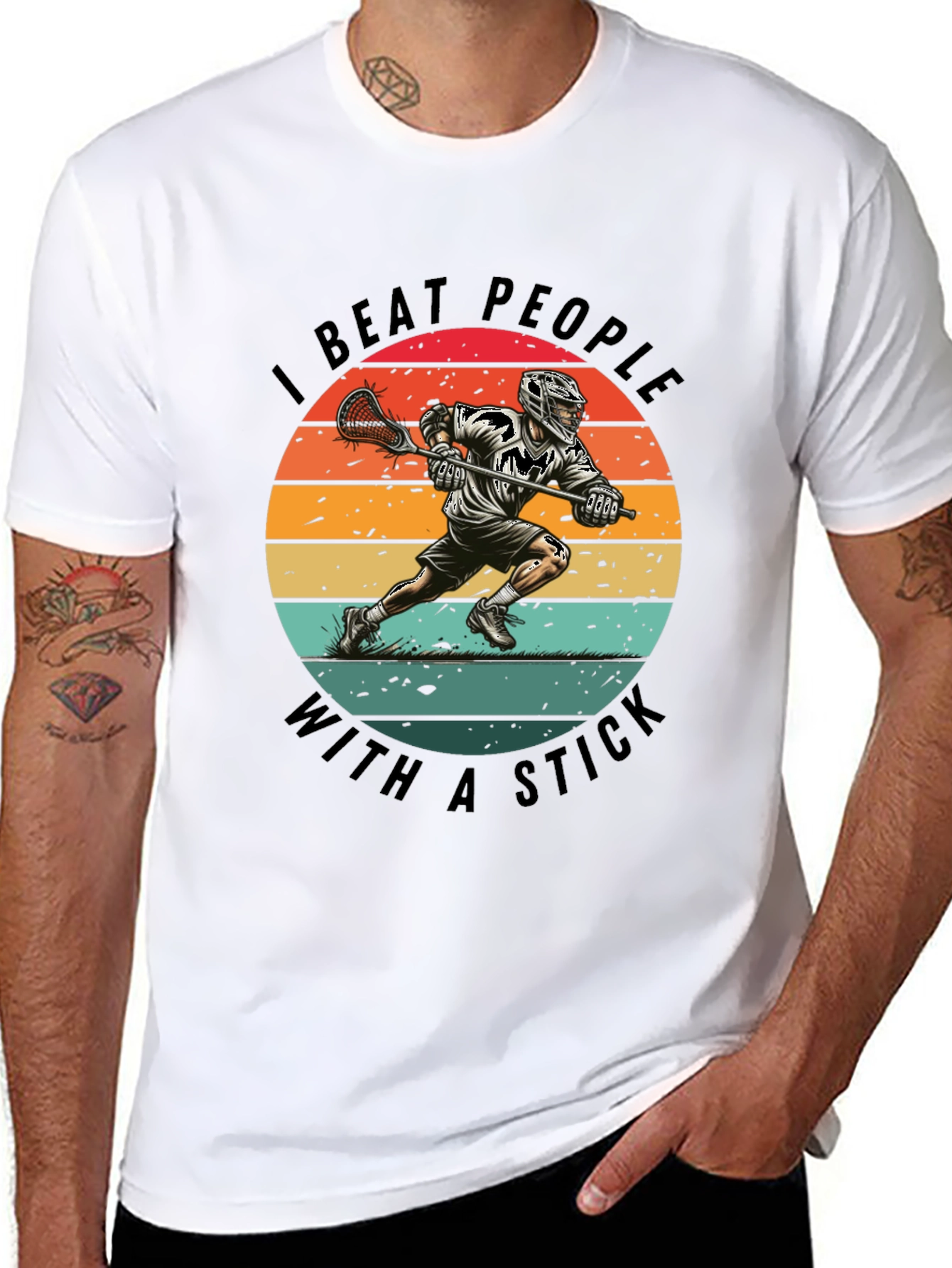 Lacrosse T-Shirt - I Beat People With A Stick