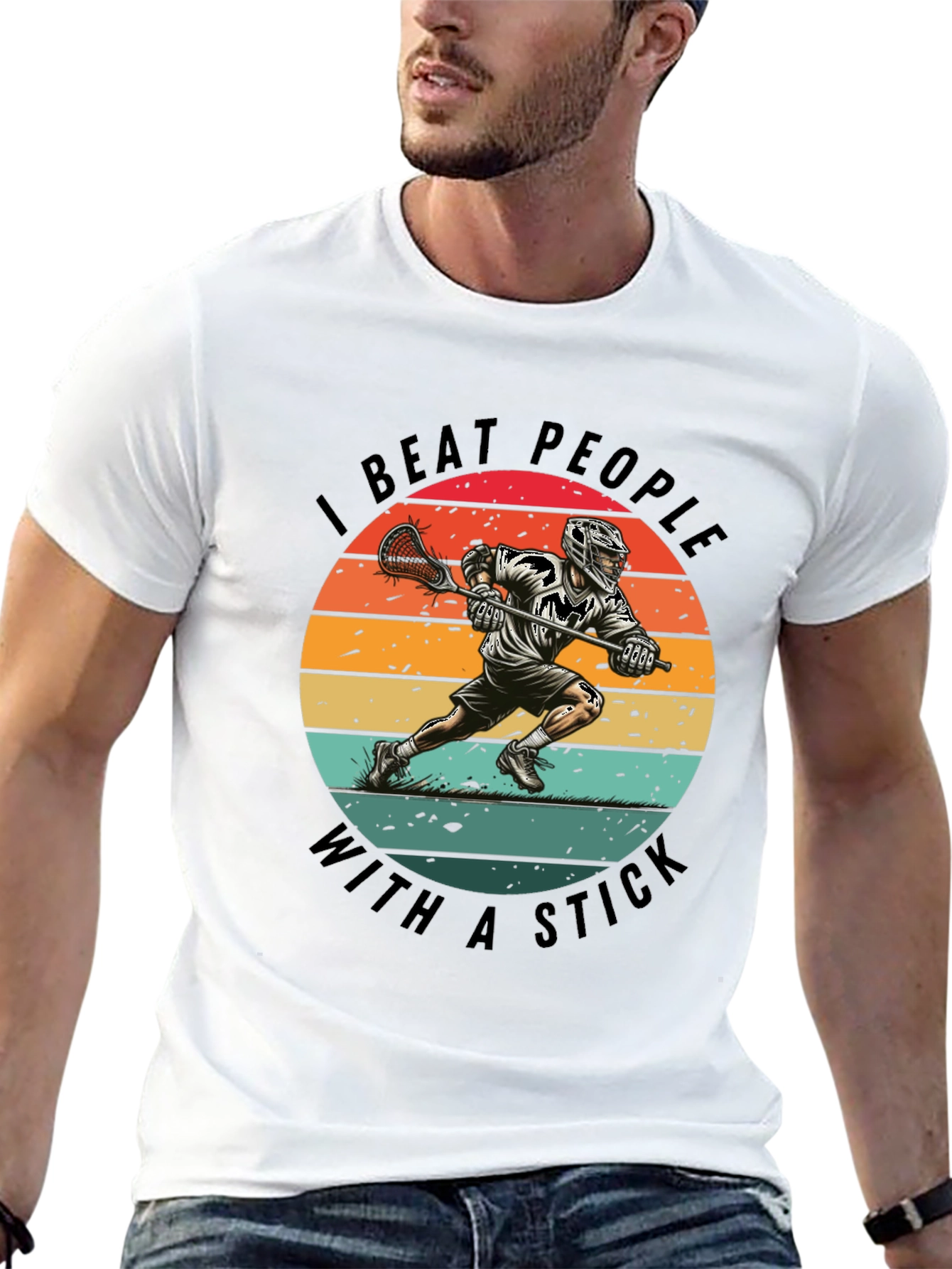 Lacrosse T-Shirt - I Beat People With A Stick