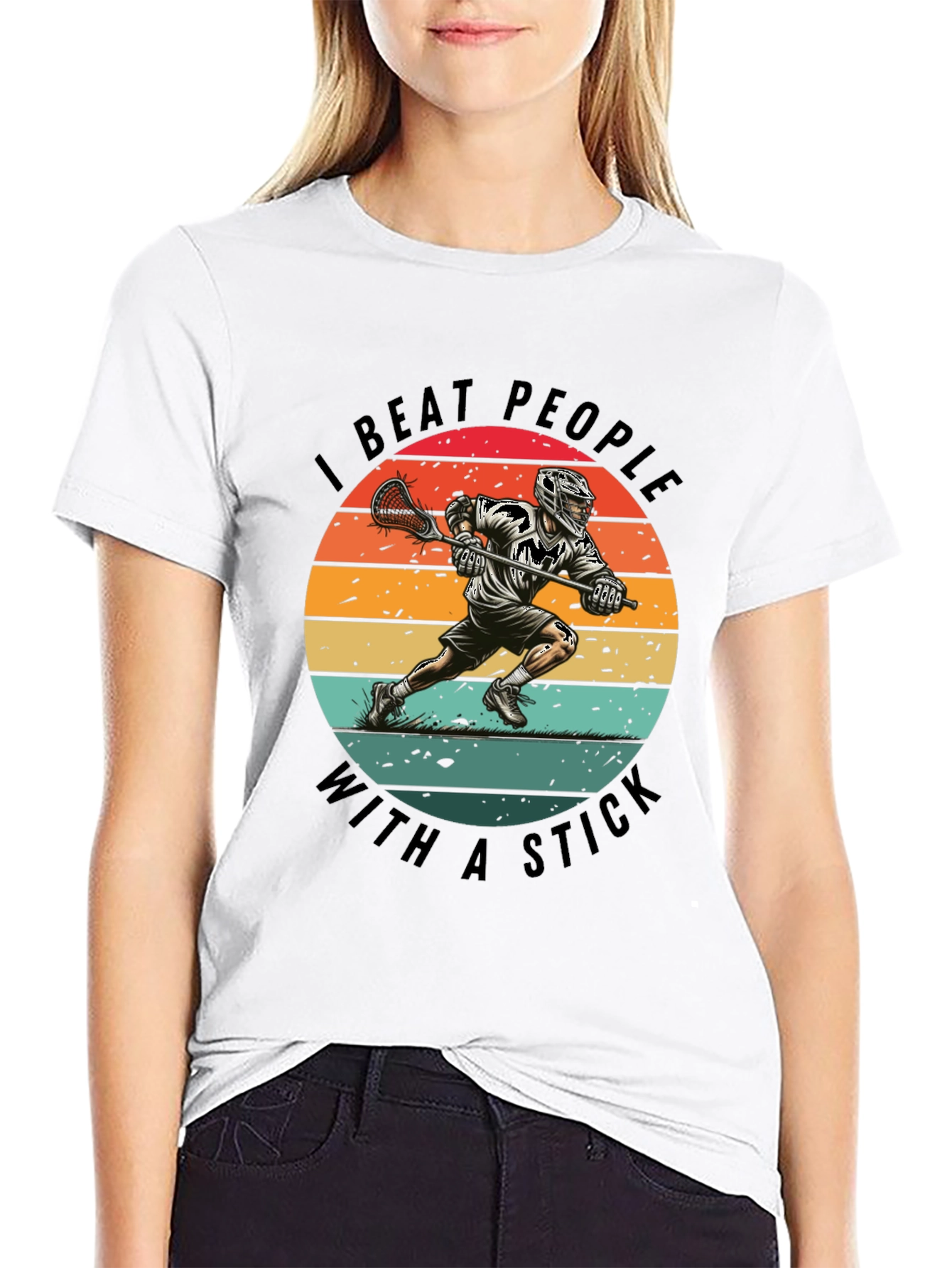 Lacrosse T-Shirt - I Beat People With A Stick
