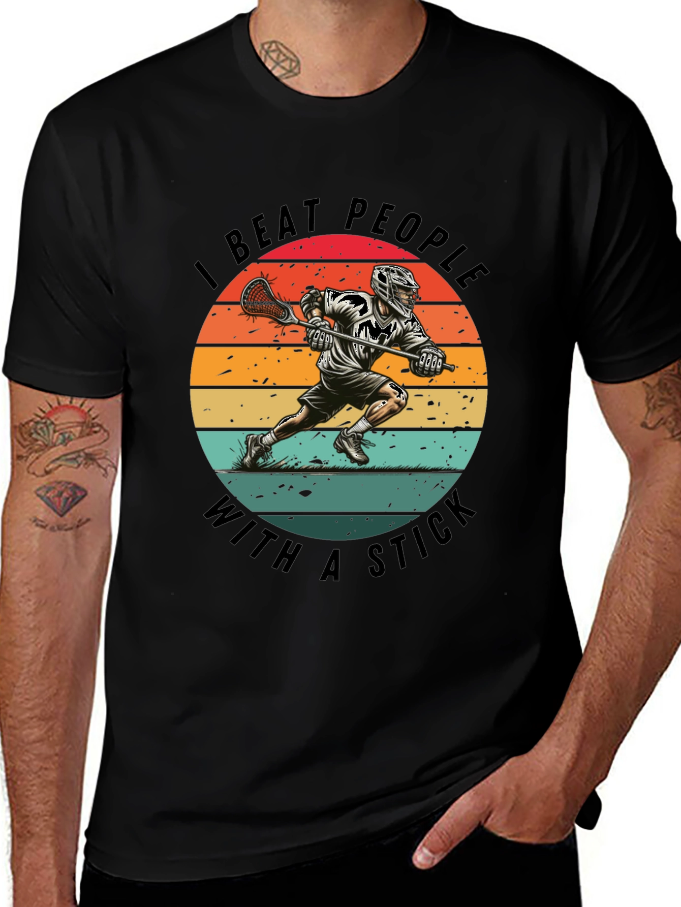 Lacrosse T-Shirt - I Beat People With A Stick