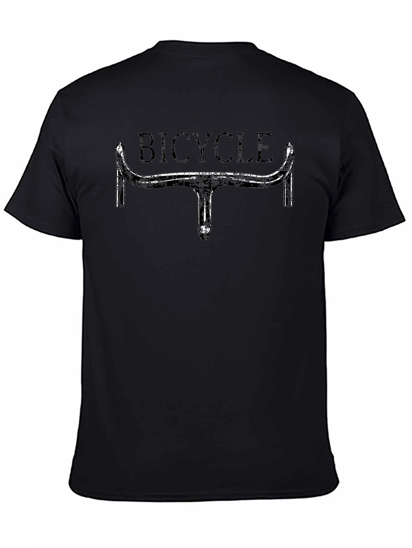 Bicycle Handlebar Graphic Tee - Black Casual T-Shirt