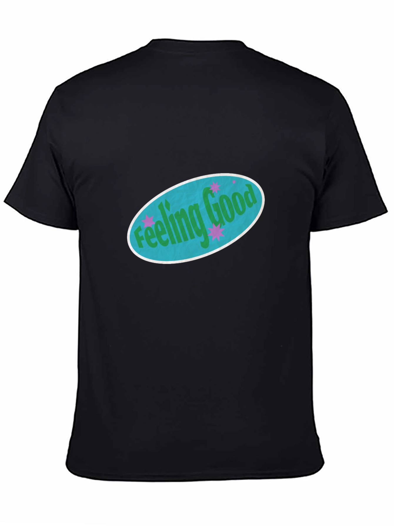 Feeling Good Graphic Tee - Black Cotton Comfort