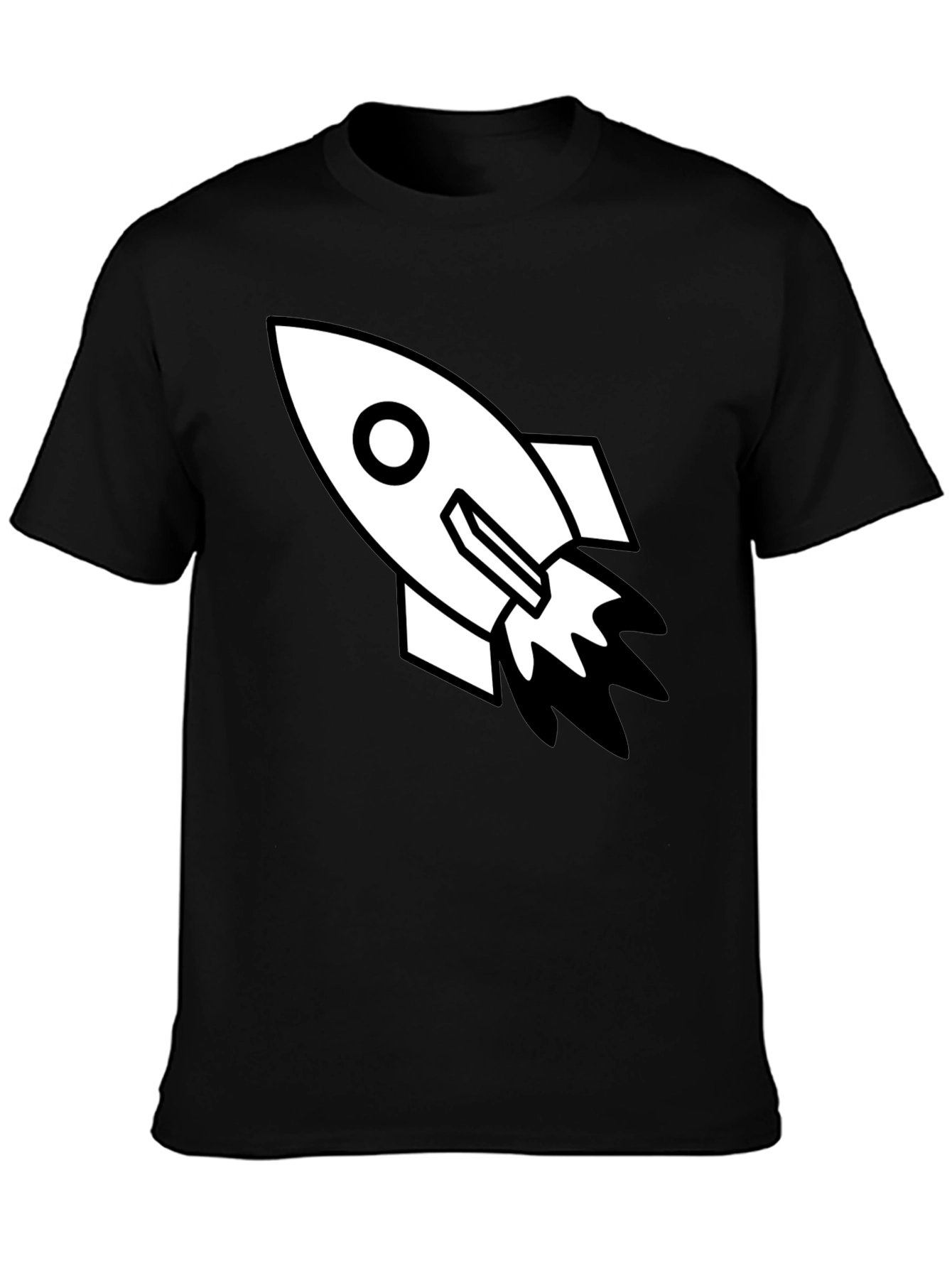 Rocket Graphic Tee - Black Cotton Blend