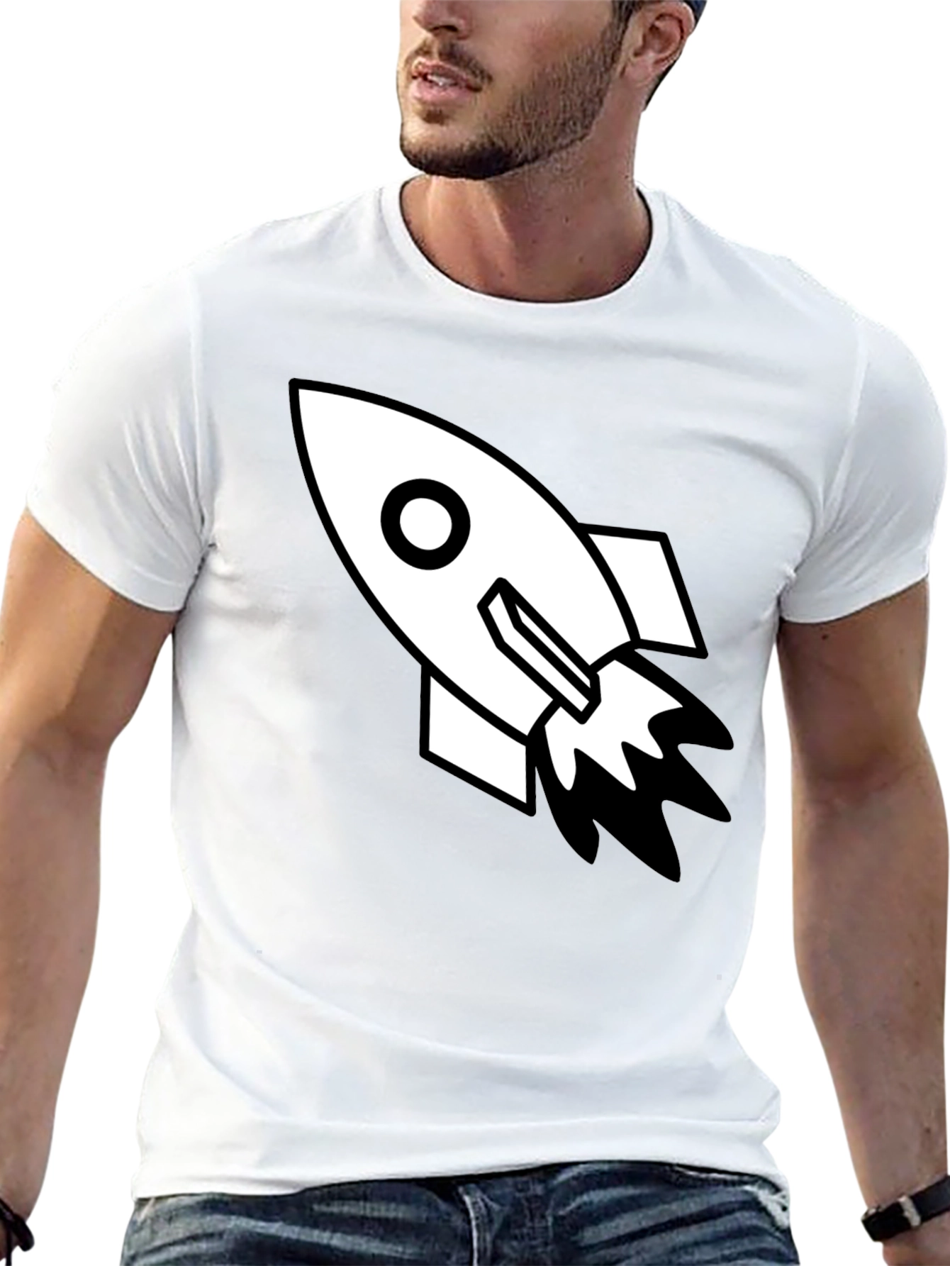 Rocket Graphic Tee - Black Cotton Blend