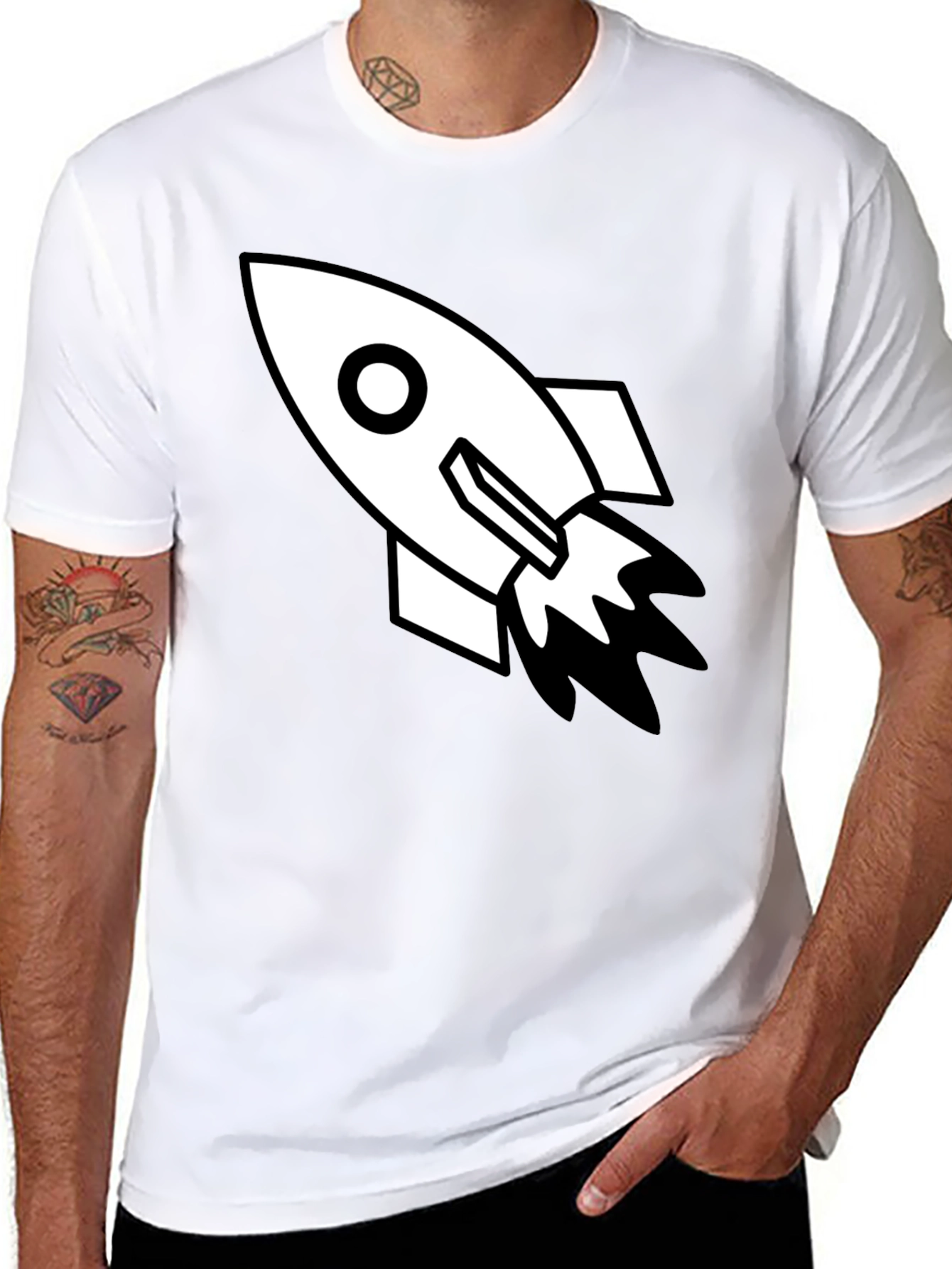 Rocket Graphic Tee - Black Cotton Blend