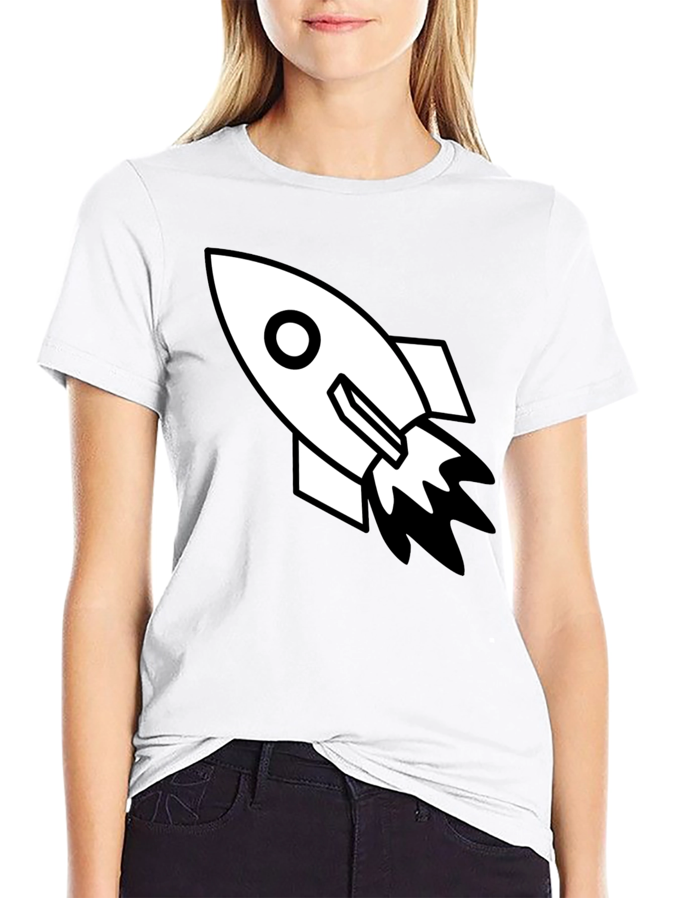 Rocket Graphic Tee - Black Cotton Blend