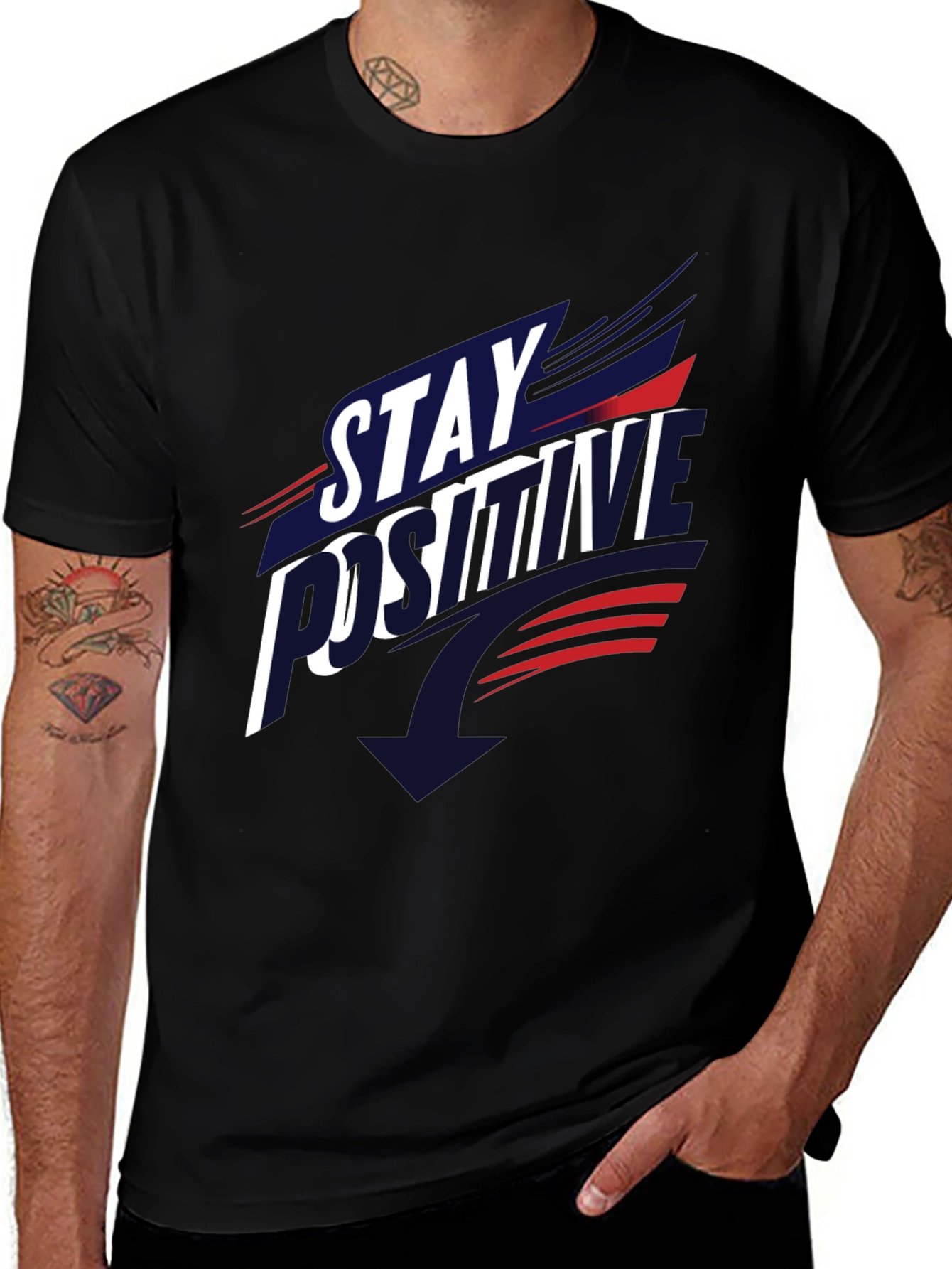 Stay Positive Graphic T-Shirt - Casual Comfort