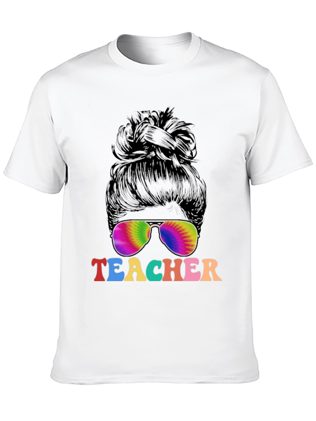 Teacher Messy Bun Graphic T-Shirt
