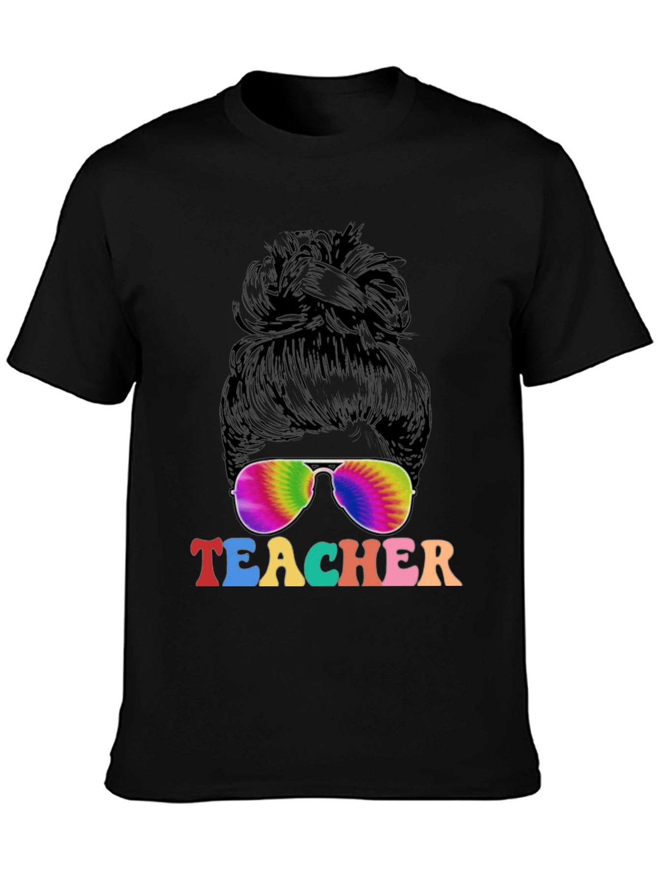 Teacher Messy Bun Graphic T-Shirt