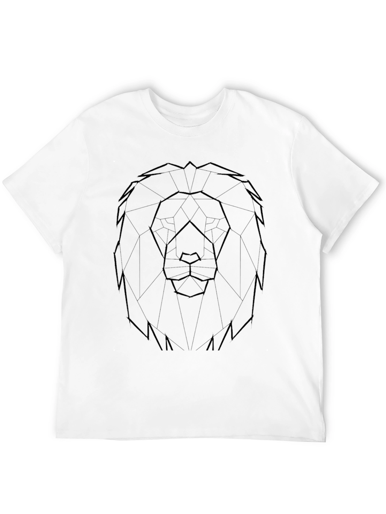 Geometric Lion Graphic Tee - Stylish Black T-Shirt