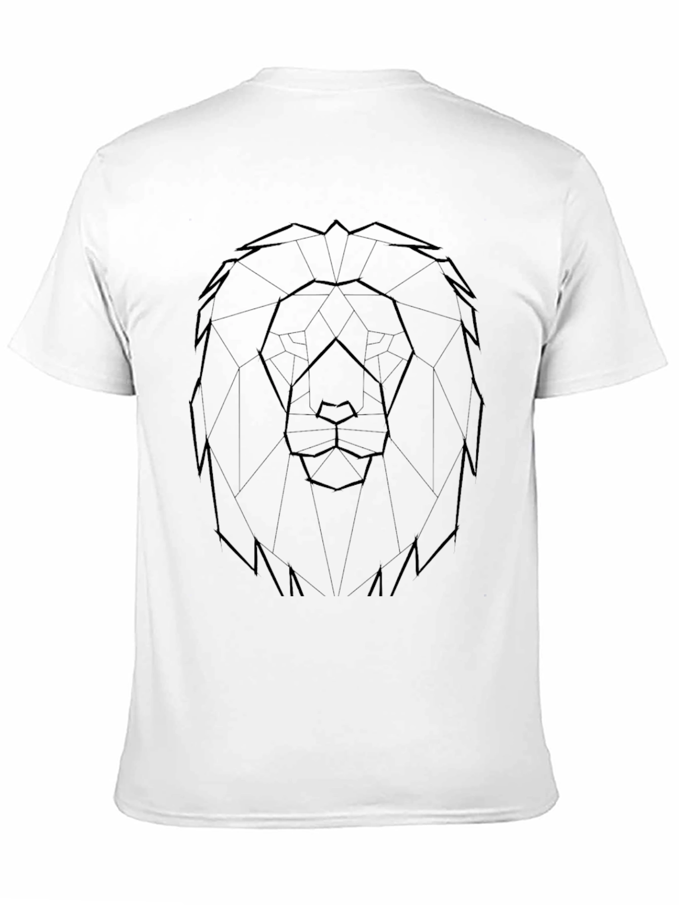 Geometric Lion Graphic Tee - Stylish Black T-Shirt
