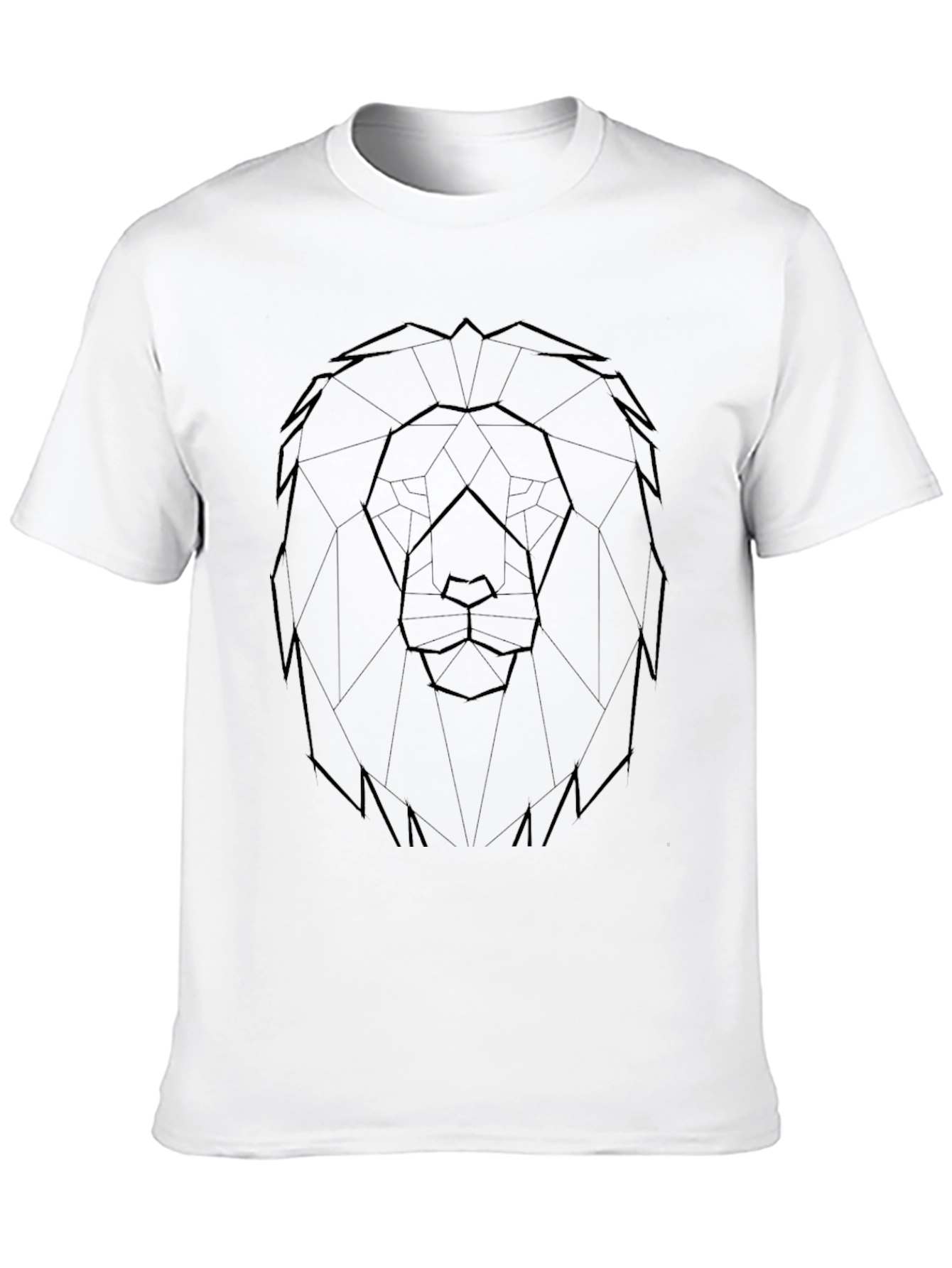 Geometric Lion Graphic Tee - Stylish Black T-Shirt