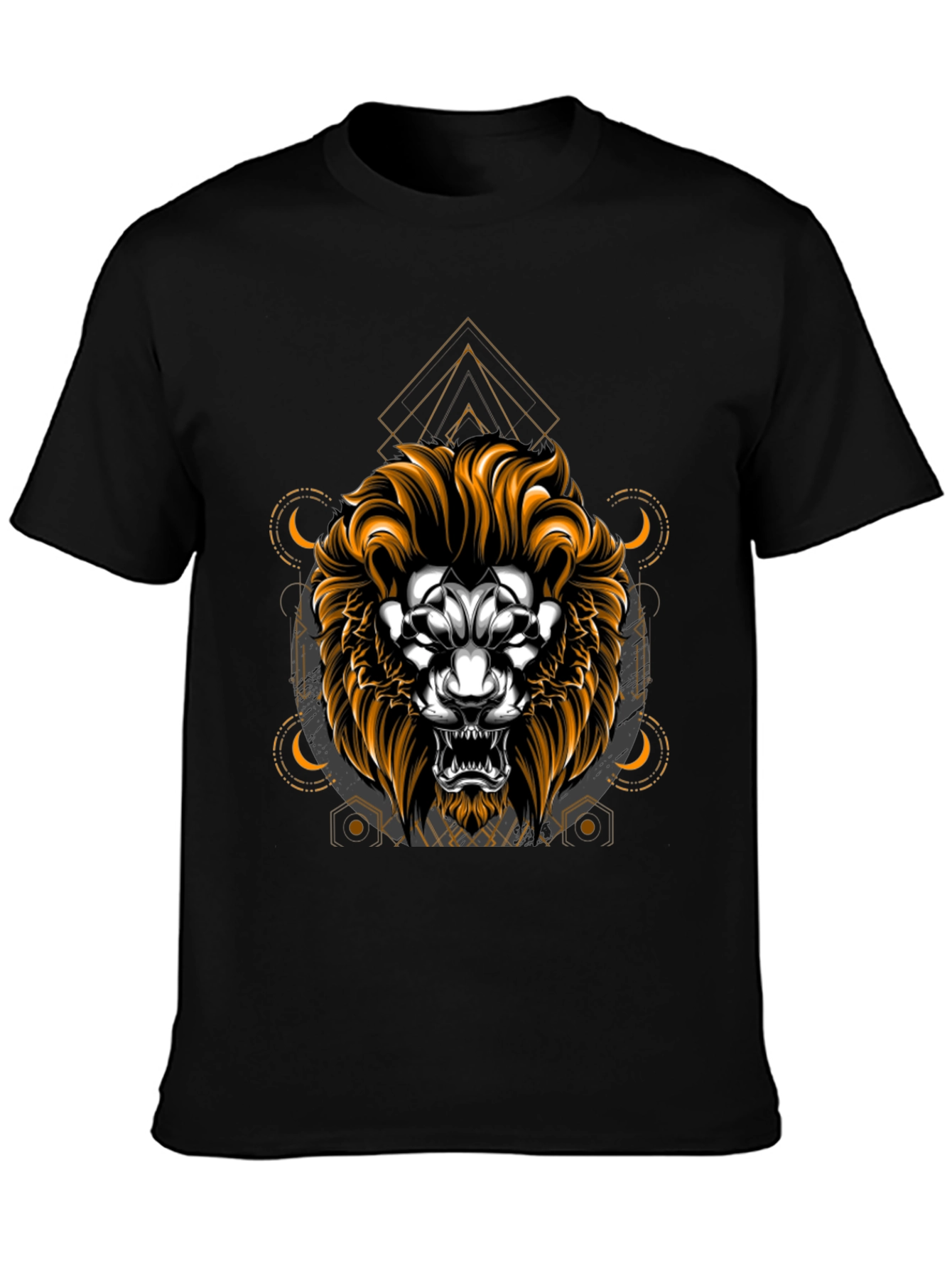 Lion Graphic T-Shirt - Geometric Design