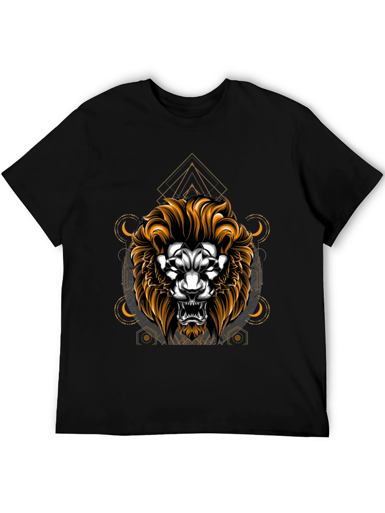 Lion Graphic T-Shirt - Geometric Design