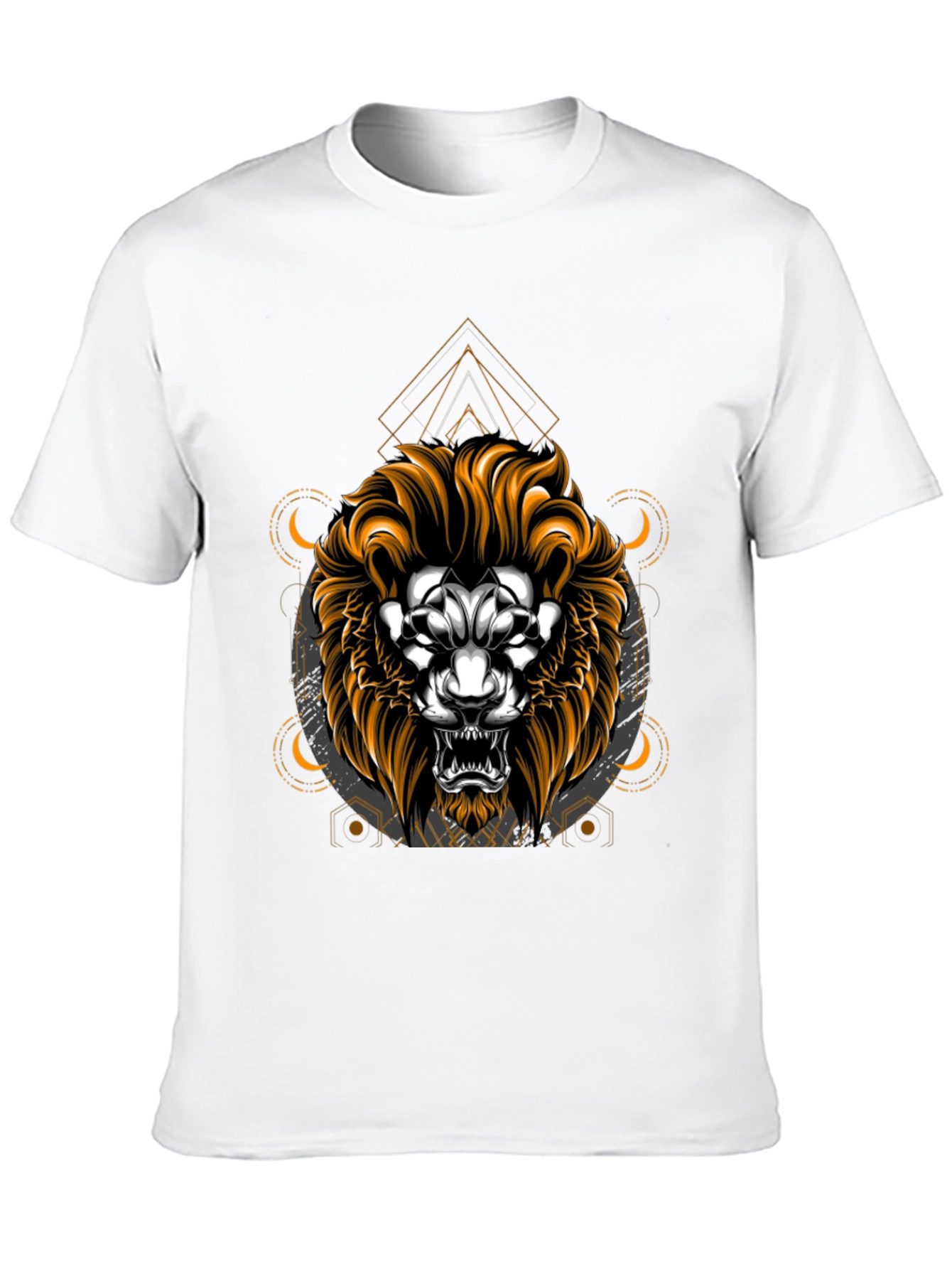 Lion Graphic T-Shirt - Geometric Design